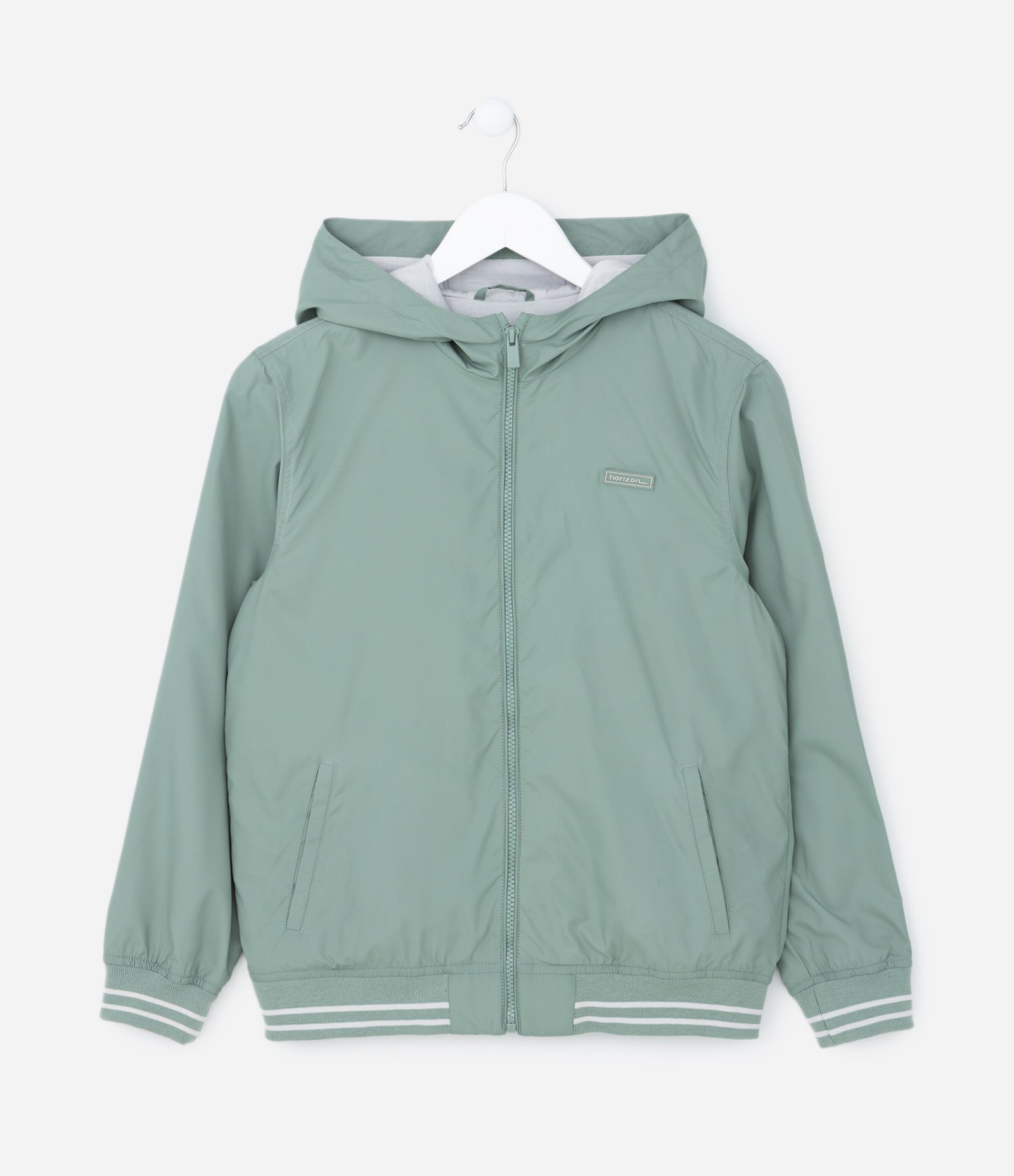 Jaqueta Quebra-Vento Infantil com Capuz - Tam 5 a 14 Anos Verde Claro 1
