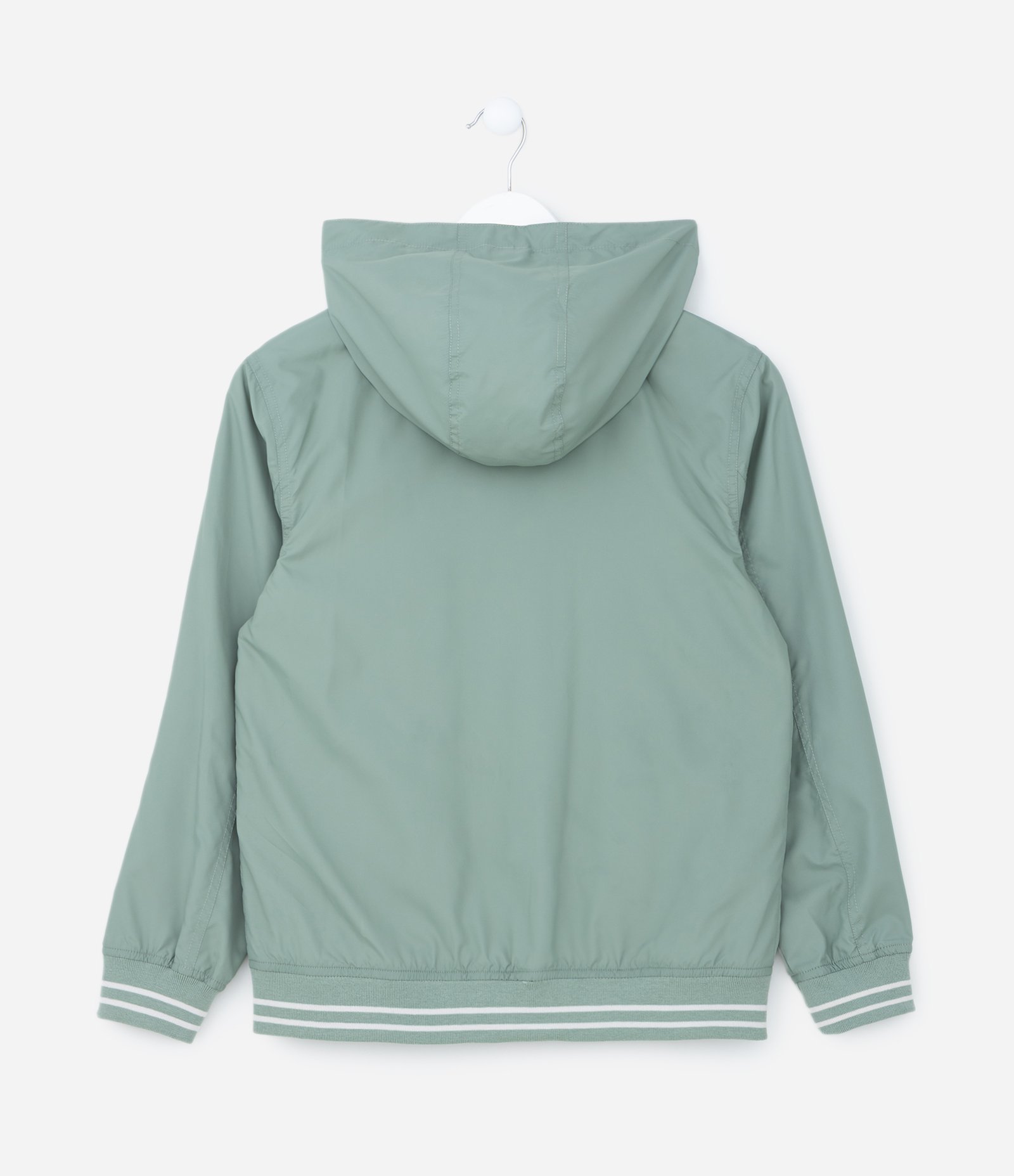 Jaqueta Quebra-Vento Infantil com Capuz - Tam 5 a 14 Anos Verde Claro 2