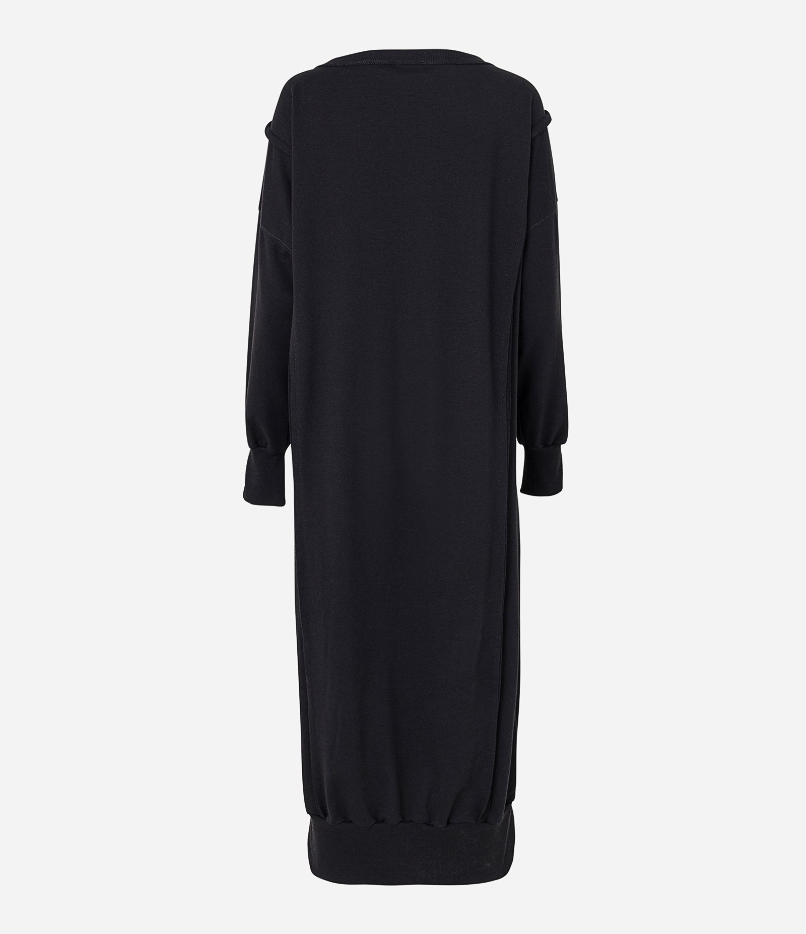 Vestido Midi em Ribana com Detalhe no Ombro e Fendinhas Laterais Preto 5