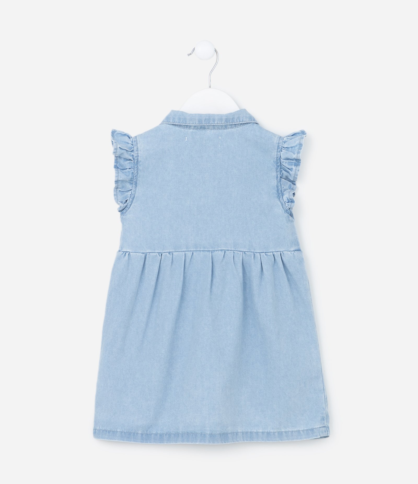 Vestido Infantil em Jeans com Babadinhos - Tam 1 a 5 Anos Azul 2
