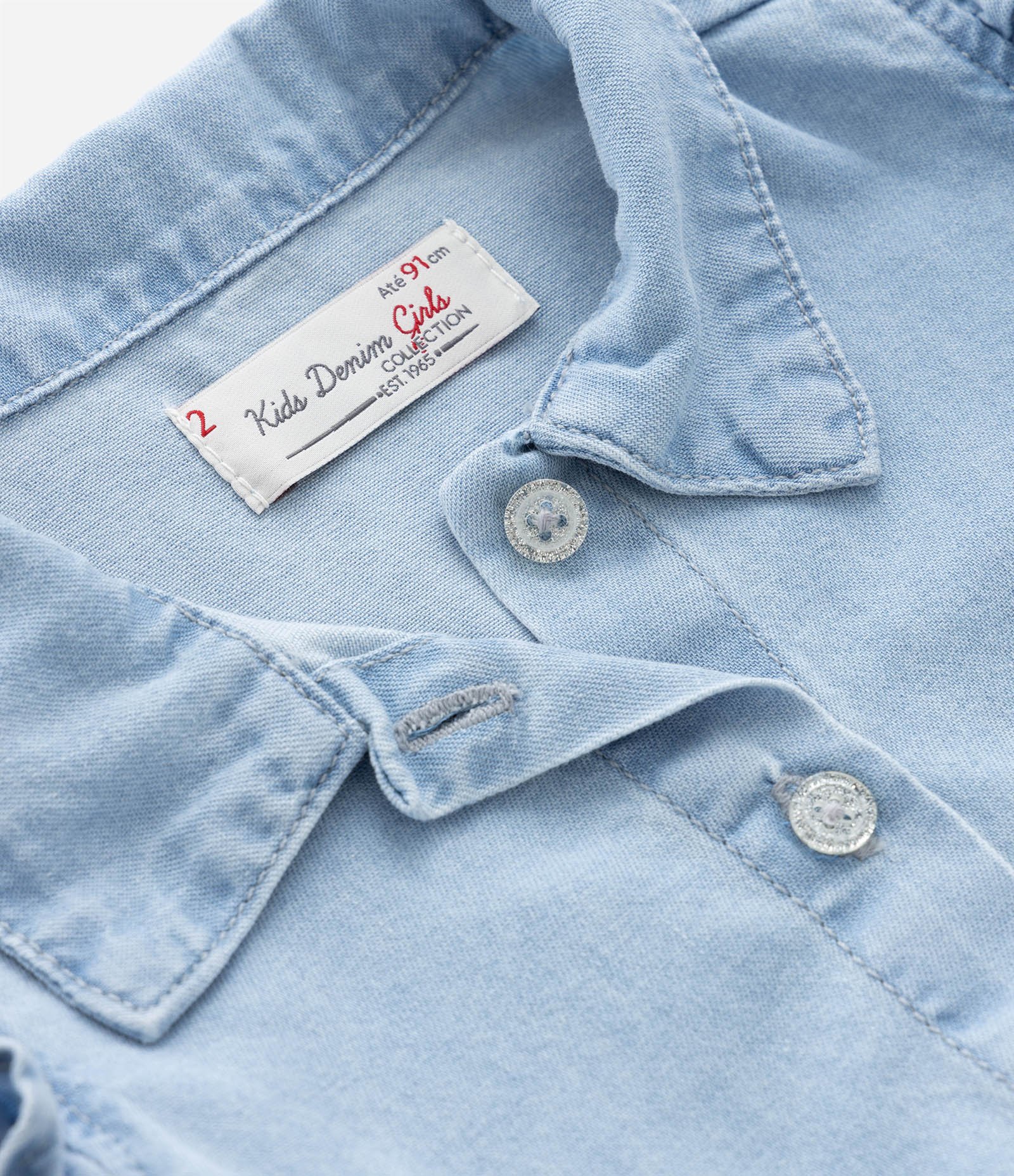 Vestido Infantil em Jeans com Babadinhos - Tam 1 a 5 Anos Azul 5