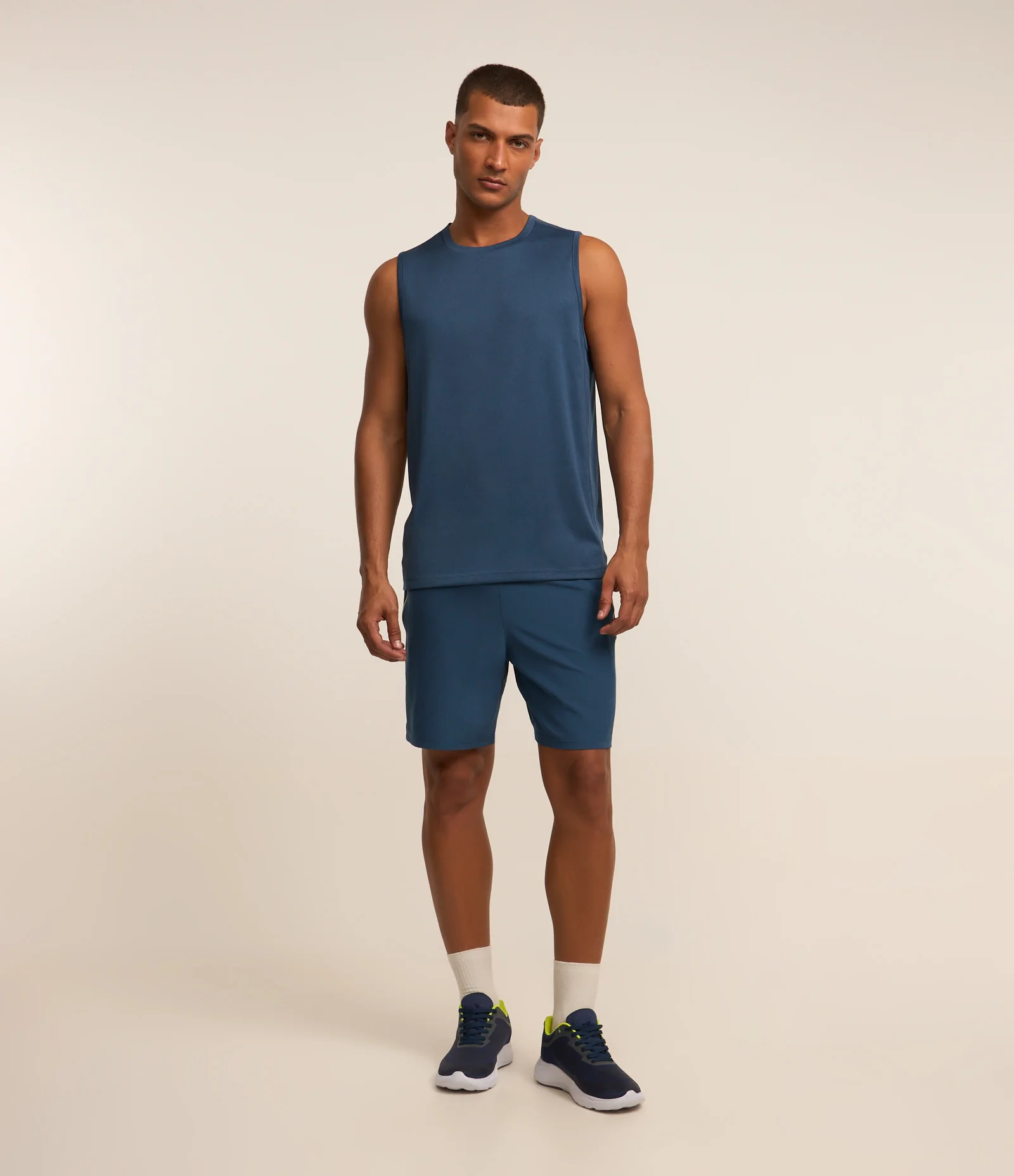 Regata Regular Esportiva Básica com Detalhe Refletivo Azul Marinho 2