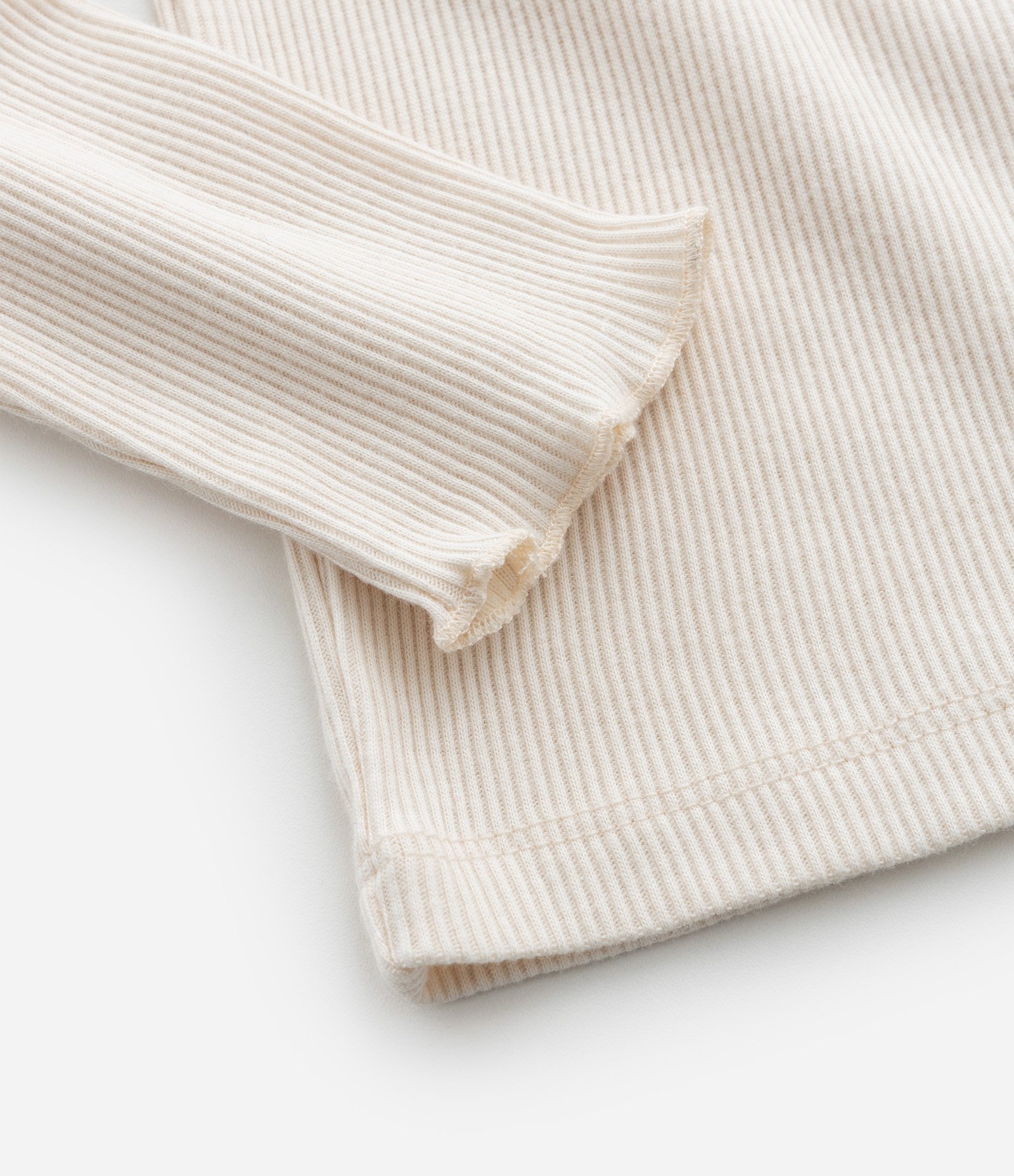 Blusa Infantil em Ribana com Babadinhos - Tam 1 a 5 Anos Bege 4