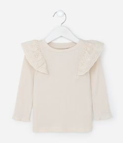 Blusa Infantil em Ribana com Babadinhos - Tam 1 a 5 Anos