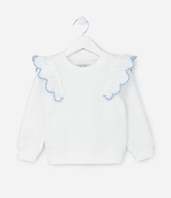 Blusão Infantil com Babados nos Ombros - Tam 1 a 5 Anos