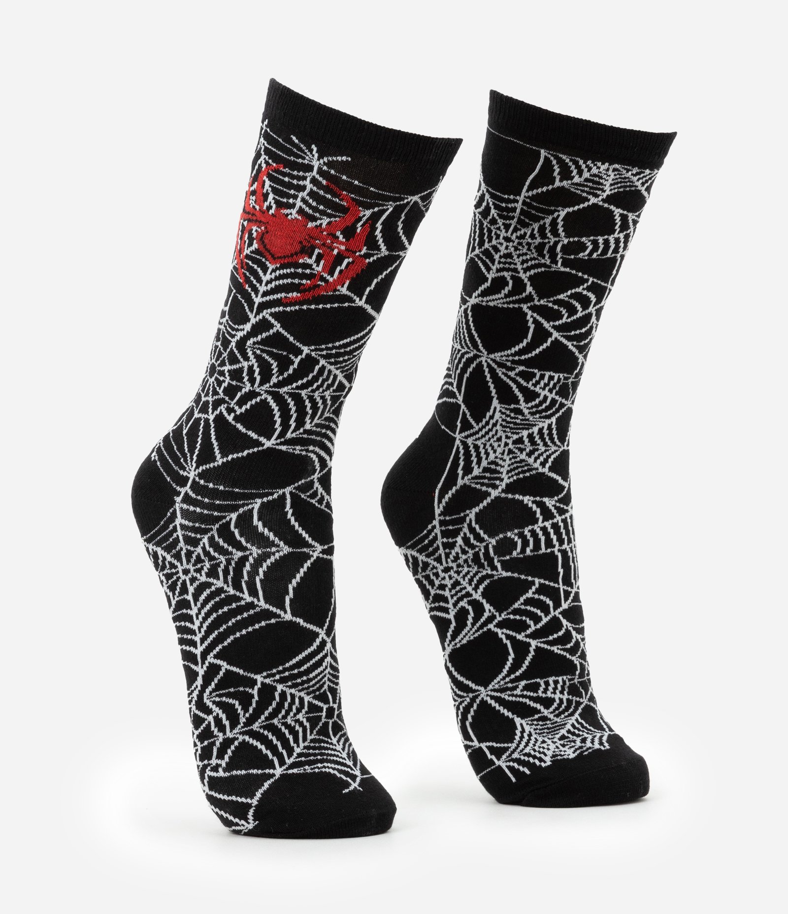 Meia Cano Alto em Algodão com Estampa Homem Aranha Preto 2