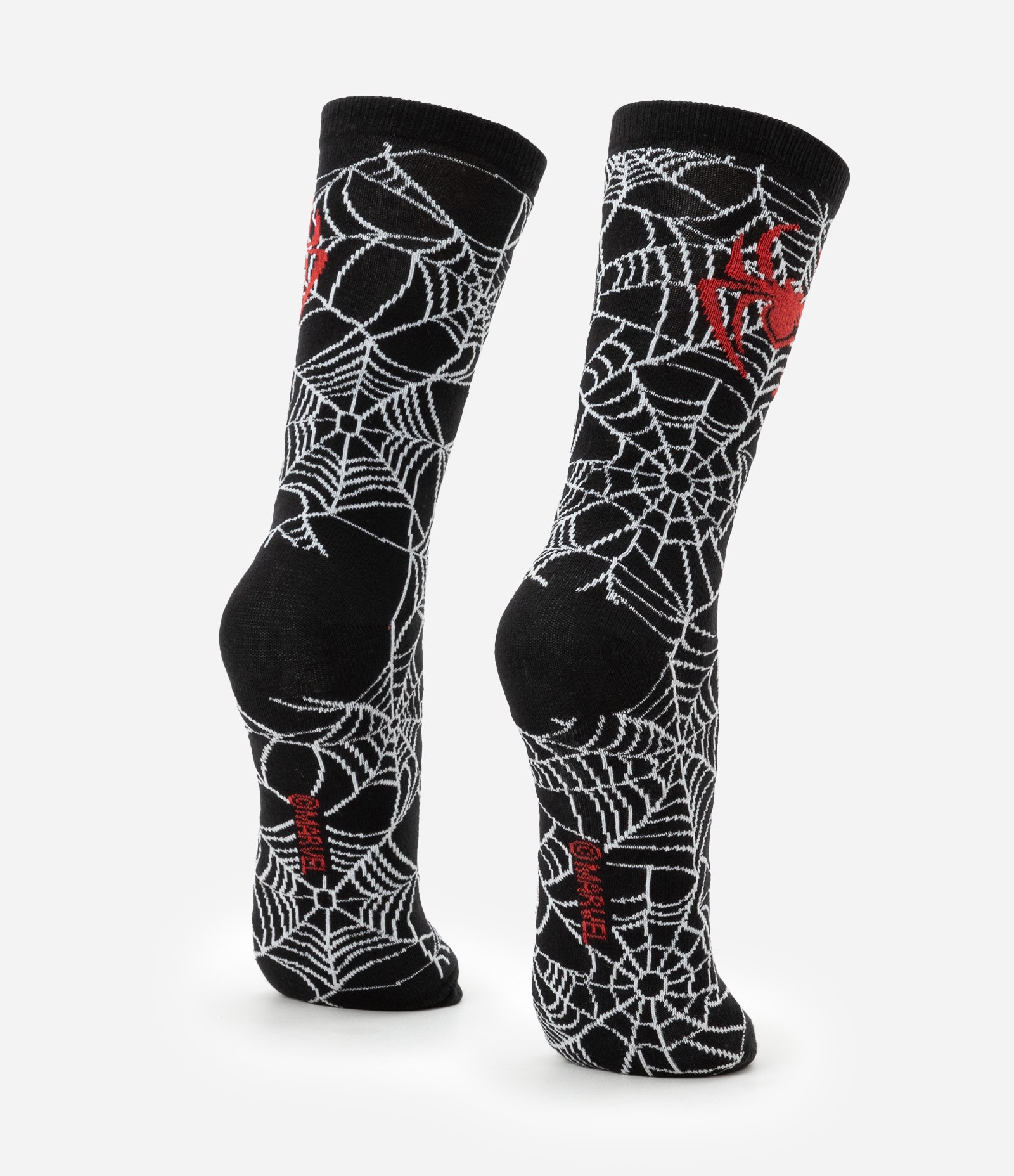 Meia Cano Alto em Algodão com Estampa Homem Aranha Preto 3