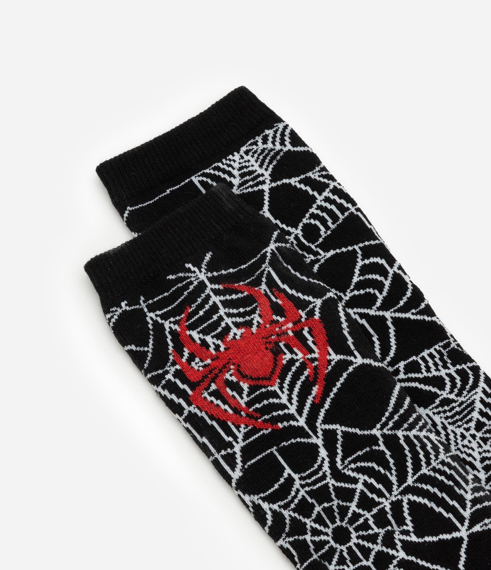 Meia Cano Alto em Algodão com Estampa Homem Aranha Preto 4