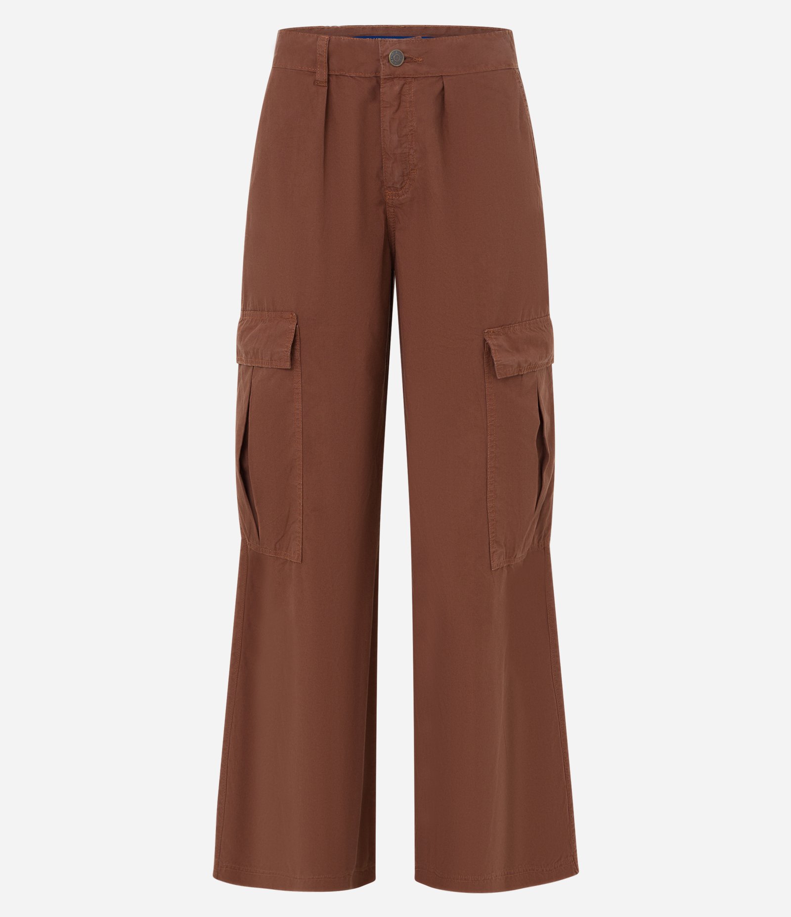 Calça Cargo em Sarja com Bolsos Laterais Marrom 5