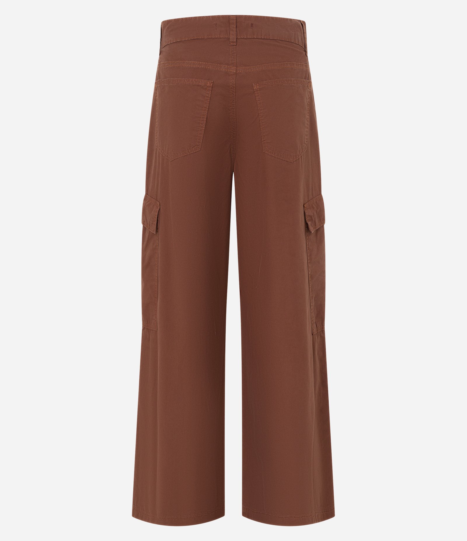 Calça Cargo em Sarja com Bolsos Laterais Marrom 6