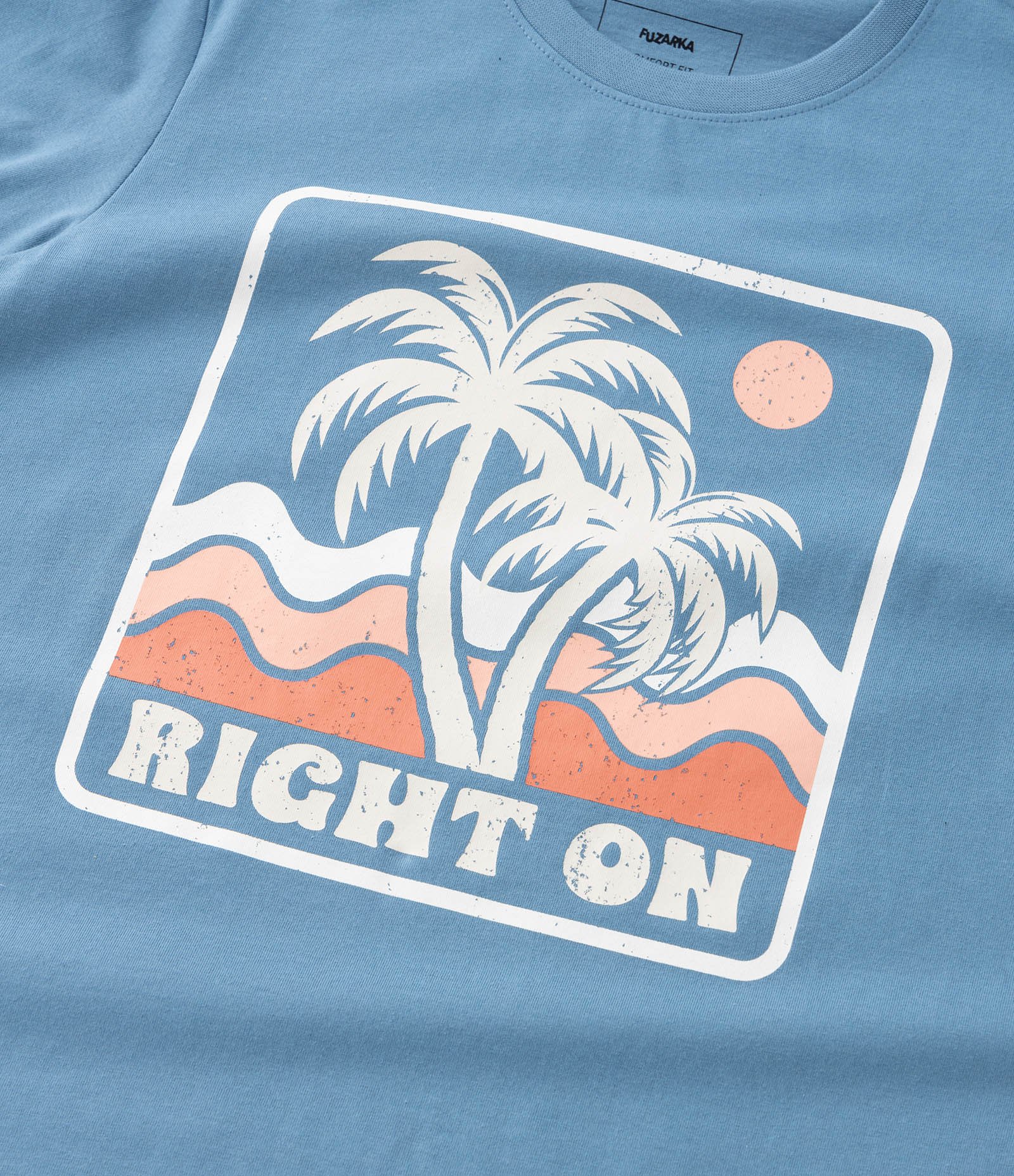 Camiseta Infantil em Algodão Estampa Paisagem Right On - Tam 5 a 14 anos Azul 4