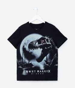 Camiseta Infantil com Estampa Dino Halloween - Tam 5 a 14 Anos