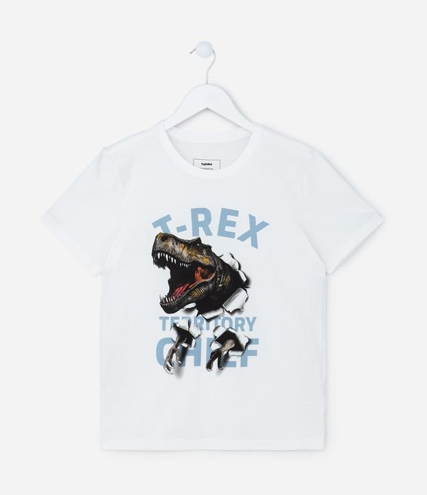 Camiseta Infantil com Estampa de Dino - Tam 5 a 14 anos