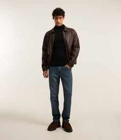 Calça Jeans com Elastano e Lavagem Frontal
