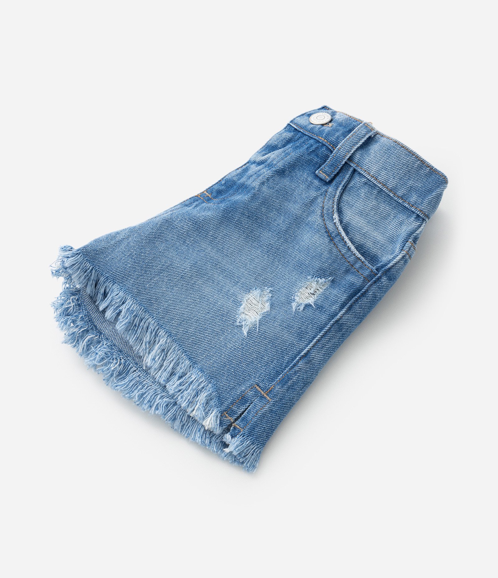 Short Infantil em Jeans com Bolso em Paetês - Tam 1 a 5 Anos Azul 4