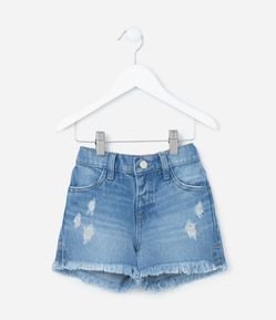 Short Infantil em Jeans com Bolso em Paetês - Tam 1 a 5 Anos
