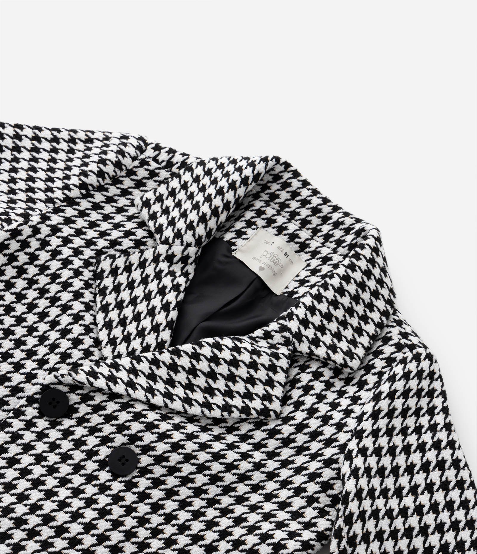 Jaqueta Infantil com Estampa Xadrez Pied Poule - Tam 1 a 5 Anos Preto/Branco 5