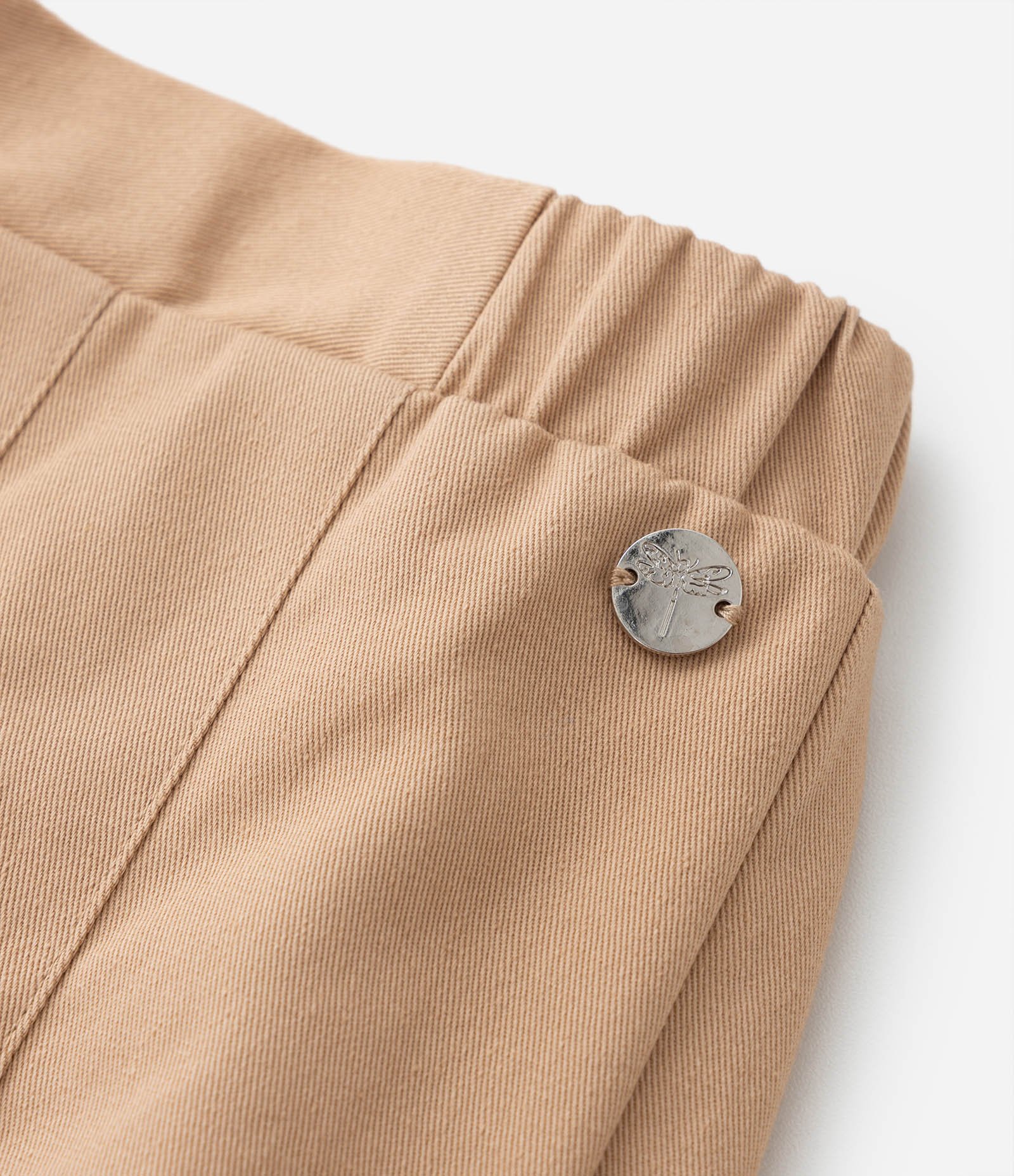 Short Saia Plissado com Cintura Elástica - Tam 1 a 5 anos Bege 6