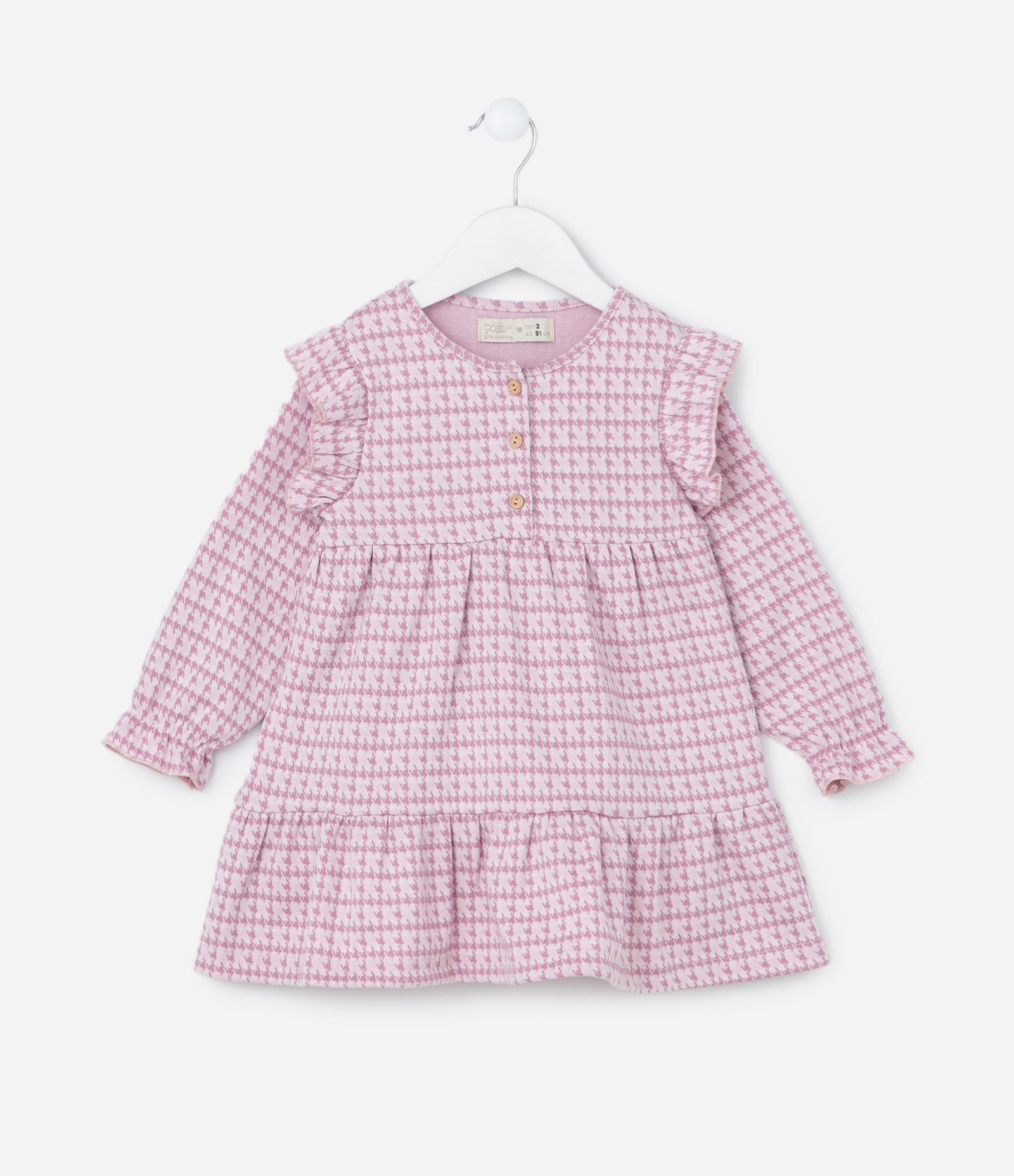 Vestindo Infantil com Estampa Jacquard e Meia Calça - Tam 1 A 5 Anos Lilás 2