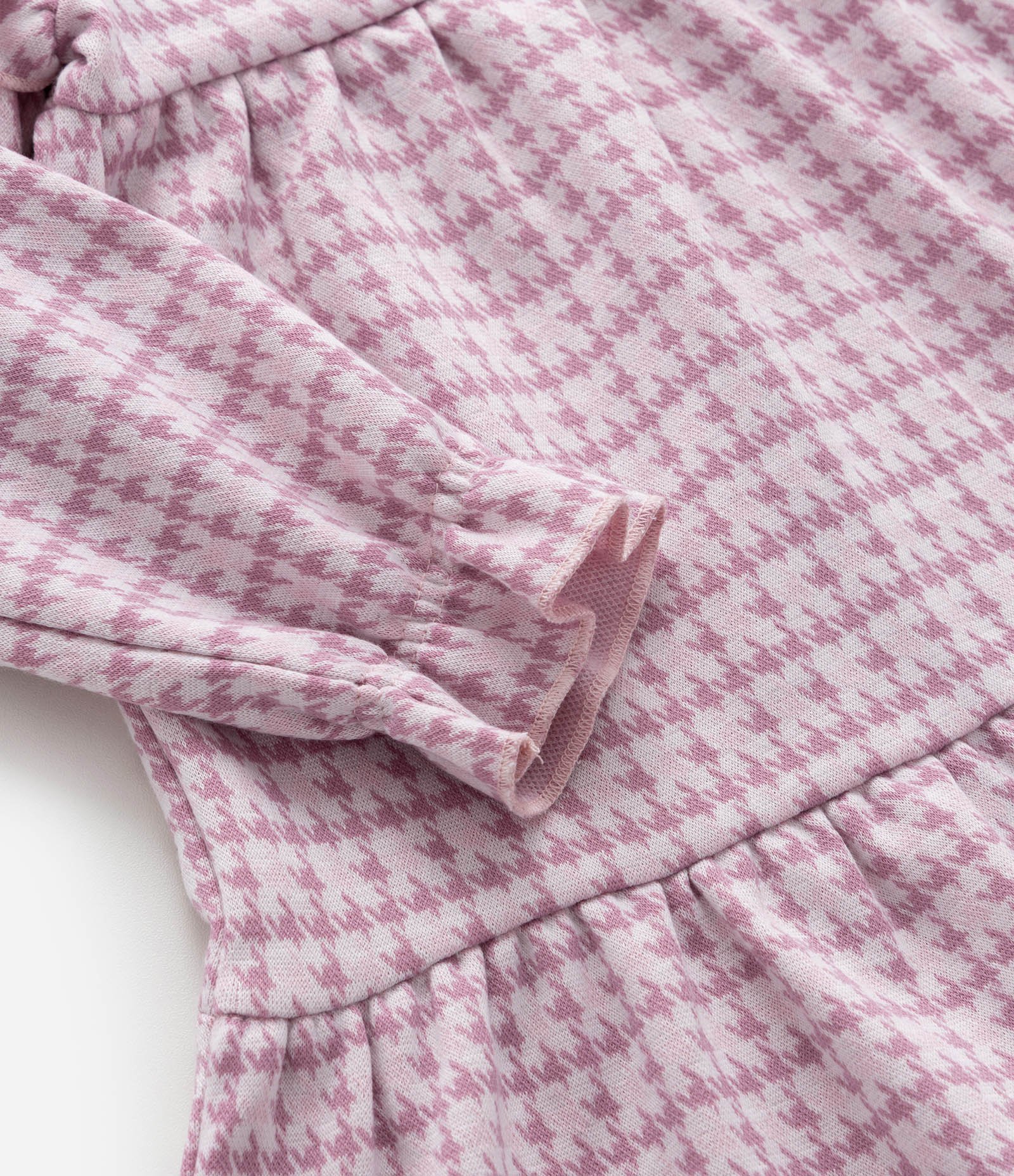 Vestindo Infantil com Estampa Jacquard e Meia Calça - Tam 1 A 5 Anos Lilás 6