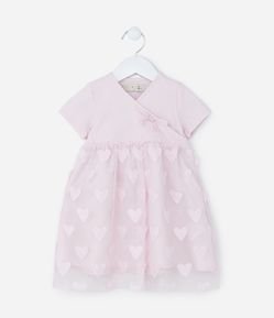 Vestido Infantil em Tule Transpassado - Tam 1 a 5 Anos