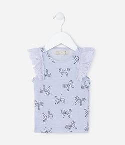 Regata Infantil em Ribana com Babado em Broderie - Tam 1 a 5 Anos