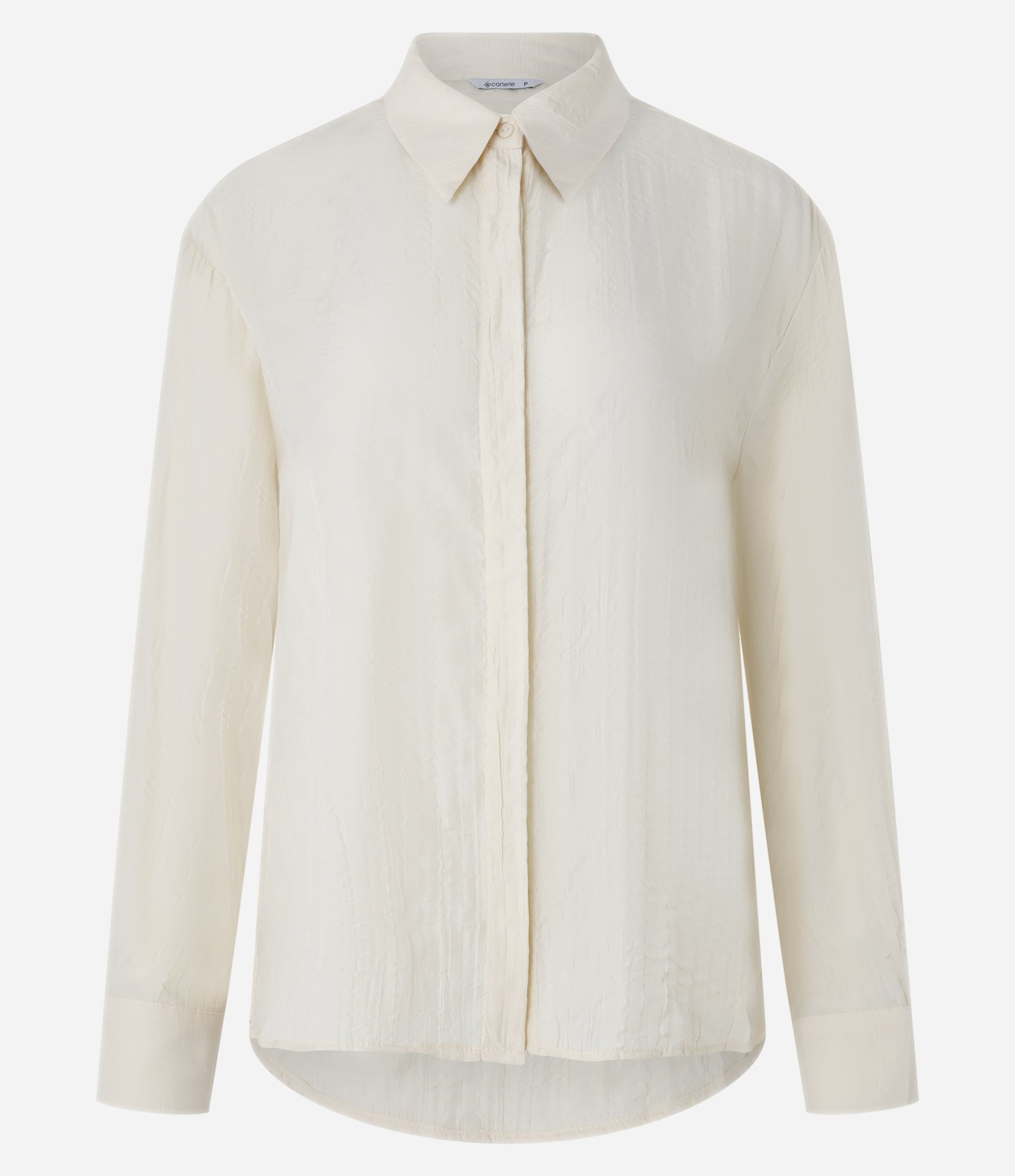 Camisa Acetinada com Efeito Amassado e Manga Longa Amarelo 1