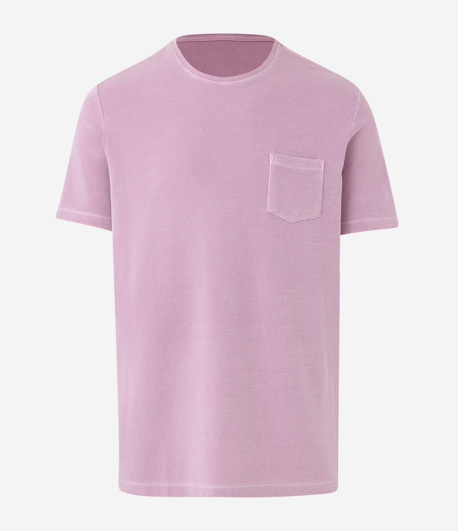 Camiseta Comfort em Algodão Texturizado com Bolso Frontal Rosa Estonado 5