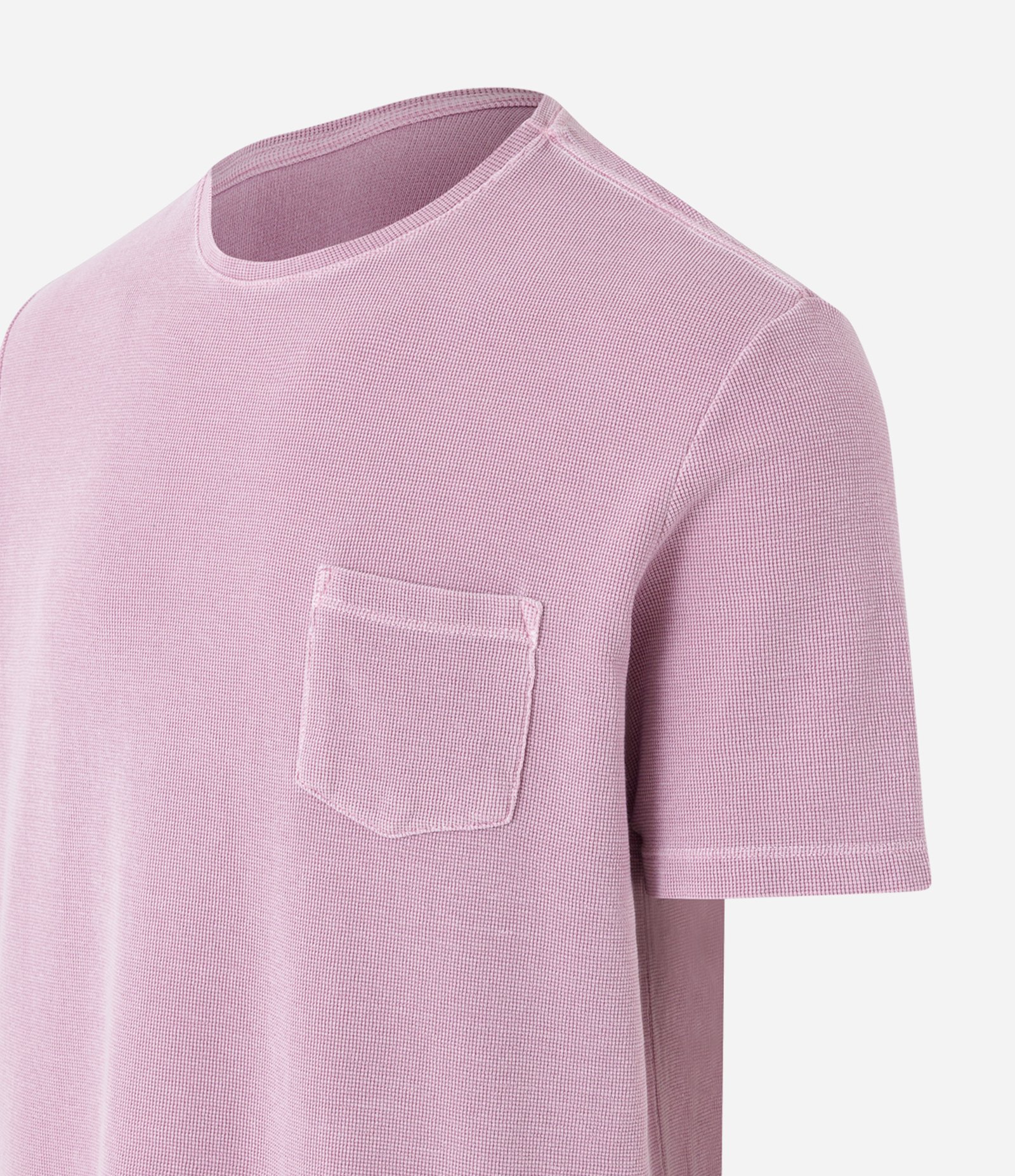 Camiseta Comfort em Algodão Texturizado com Bolso Frontal Rosa Estonado 6