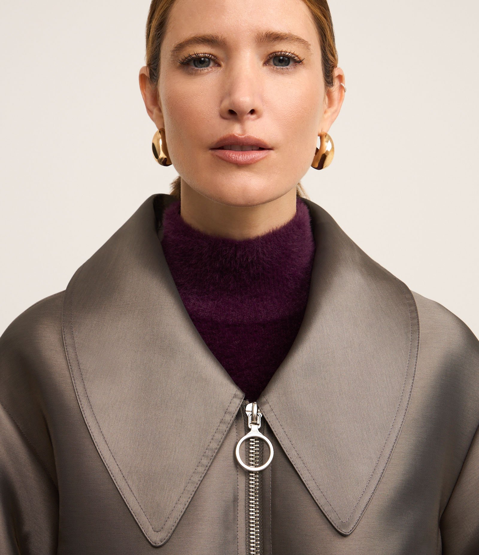 Jaqueta em Crepe com Lapela Robusta na Gola Cinza 5