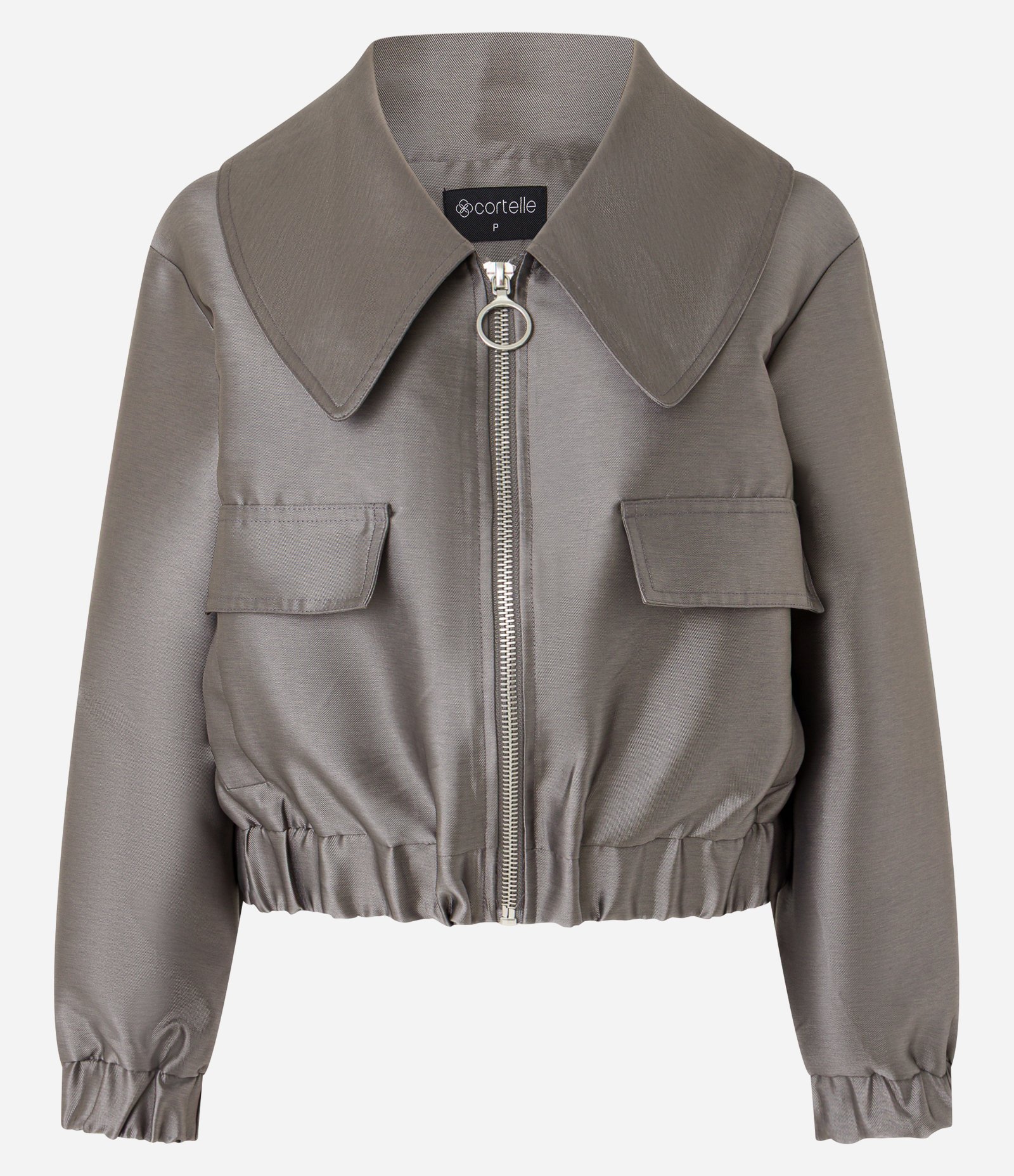 Jaqueta em Crepe com Lapela Robusta na Gola Cinza 6