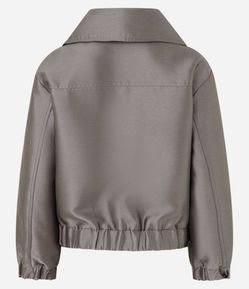 Jaqueta em Crepe com Lapela Robusta na Gola