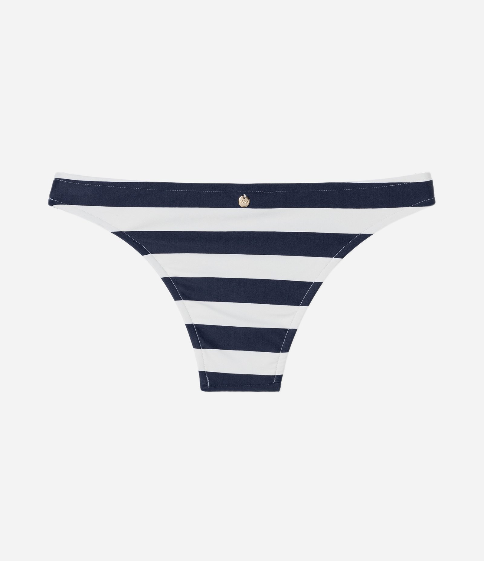 Biquíni Básico com Estampa de Listras e Moeda Metalizada Aplicada Azul/Branco 5