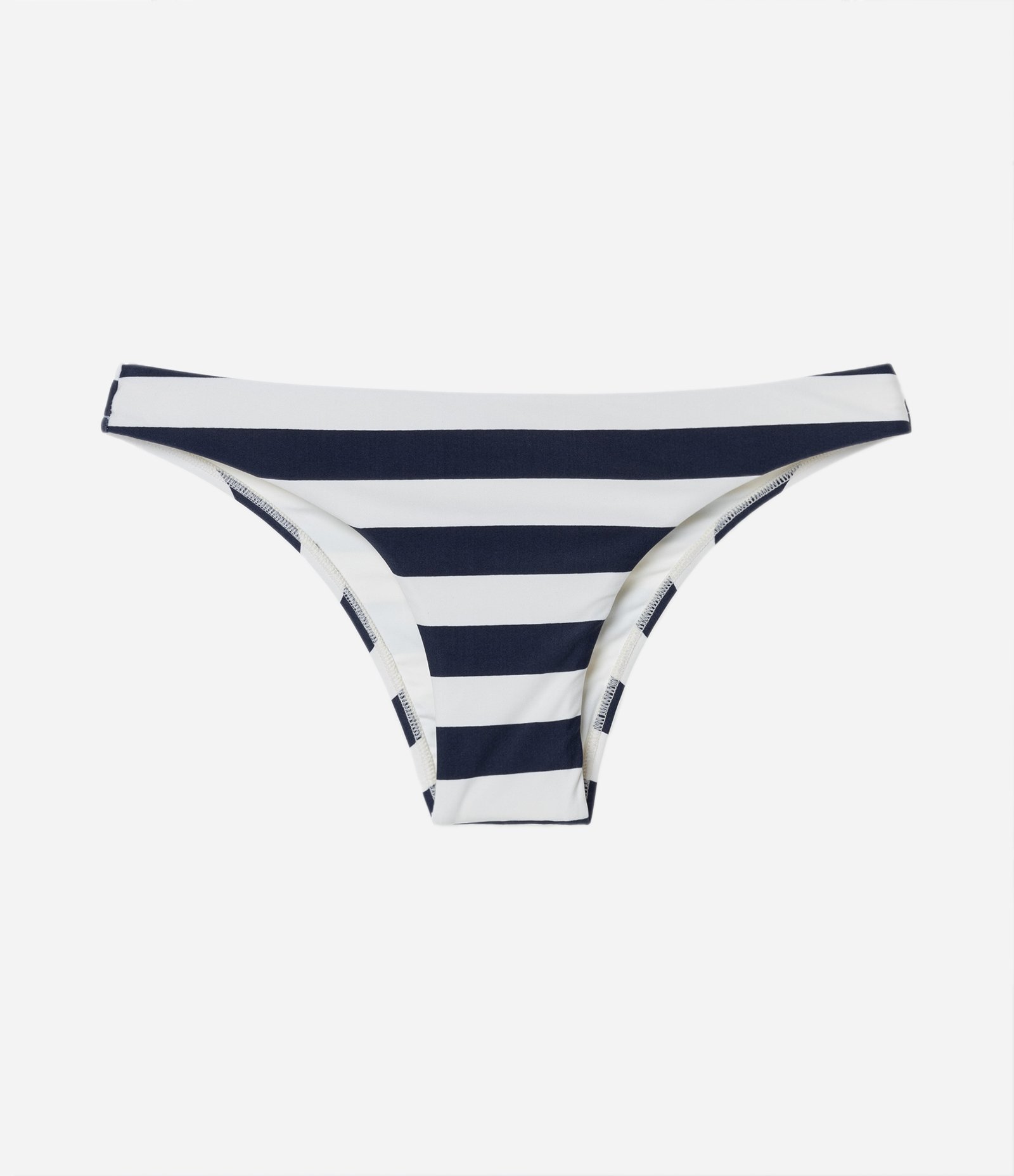 Biquíni Básico com Estampa de Listras e Moeda Metalizada Aplicada Azul/Branco 6