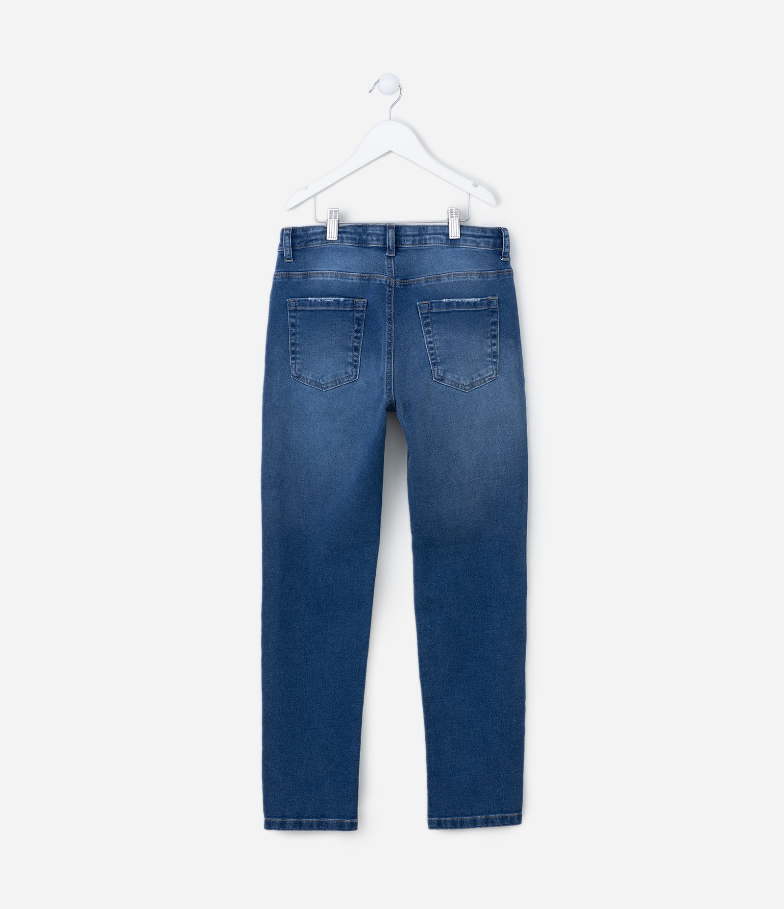 Calça Slim Infantil em Jeans Estonado - Tam 5 a 14 Azul 2