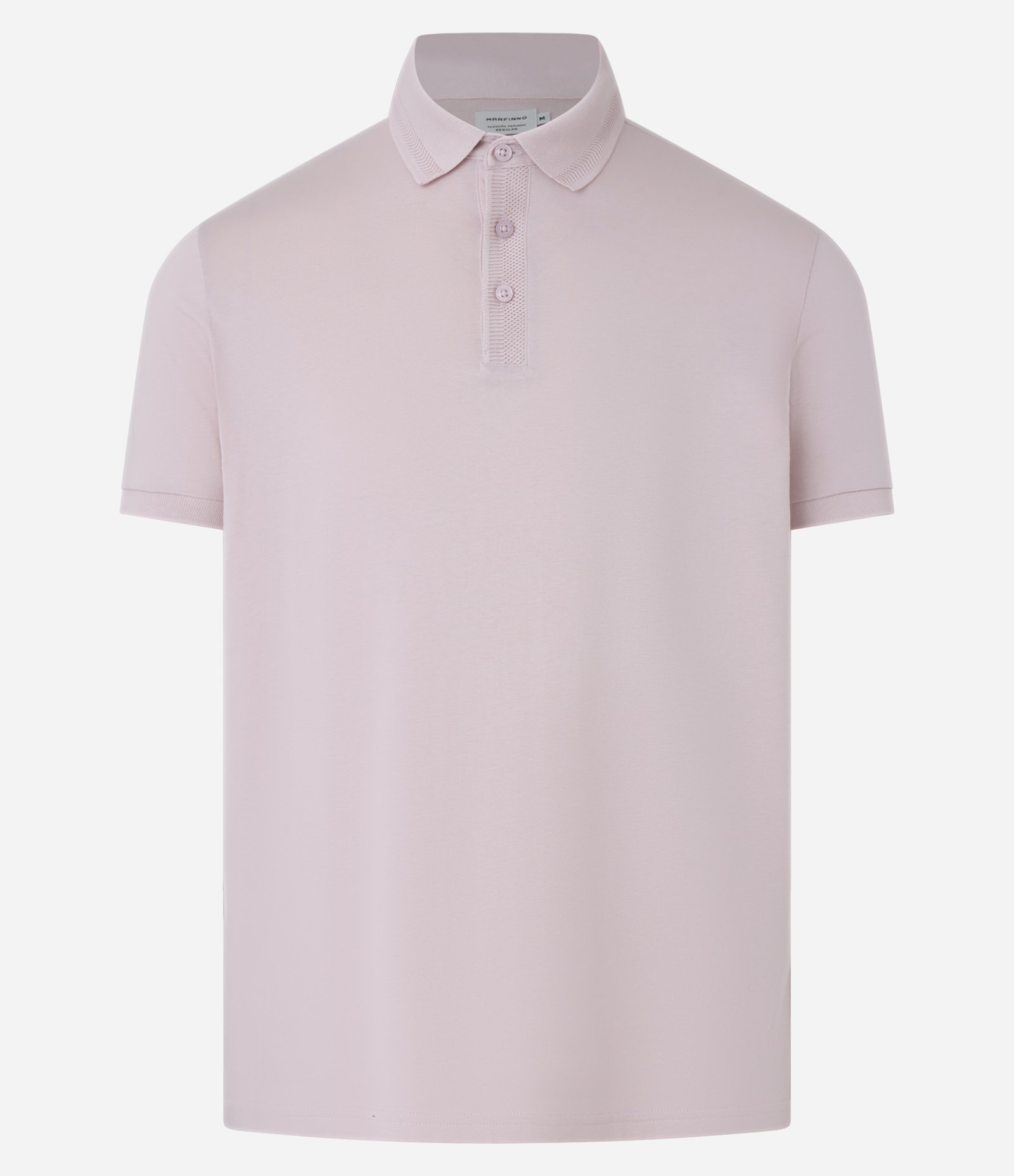Camisa Polo Regular em Algodão Peruano com Detalhes Texturizados Rosa 2