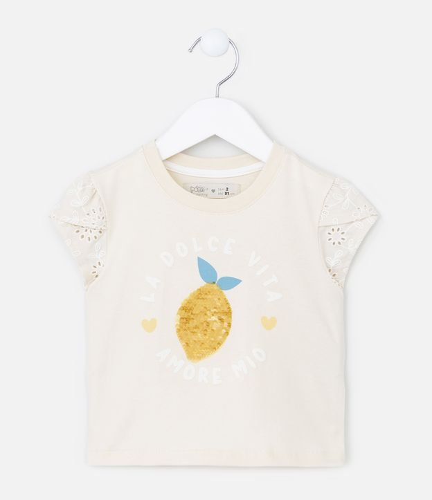 Blusa Infantil com Bordado Lião em Paetês - Tam 1 a 5  Anos