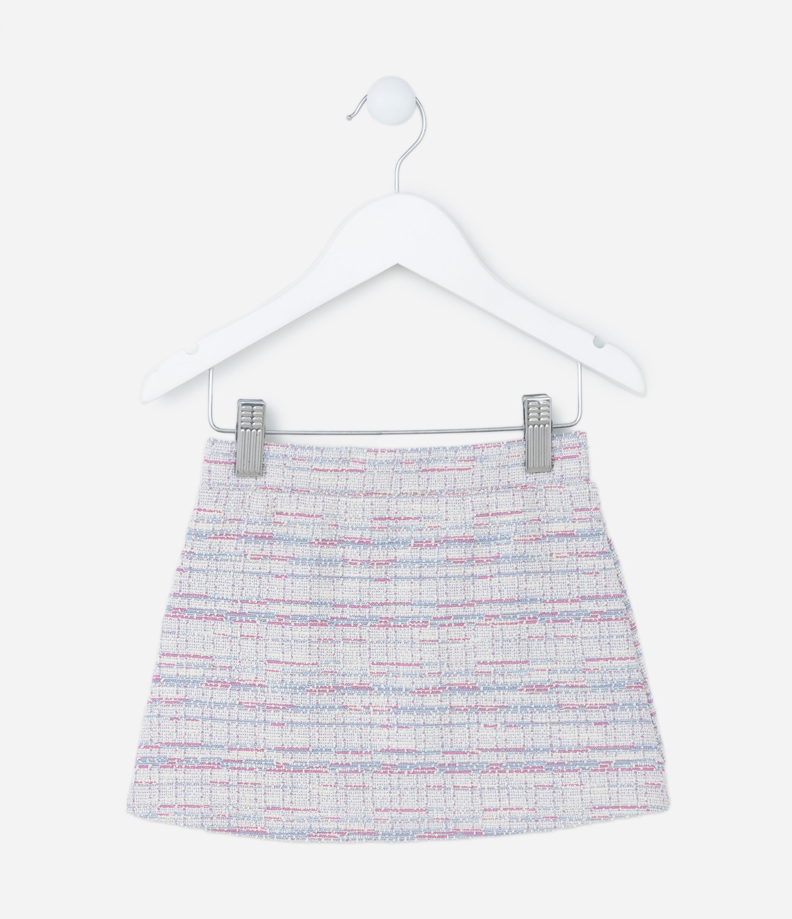 Saia Infantil em Tweed com Lapelas e Botões - Tam 1 a 5 Anos Multicores 2