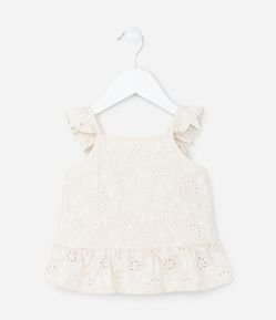 Blusa Infantil com Babadinhos e Textura - Tam 1 a 5 Anos