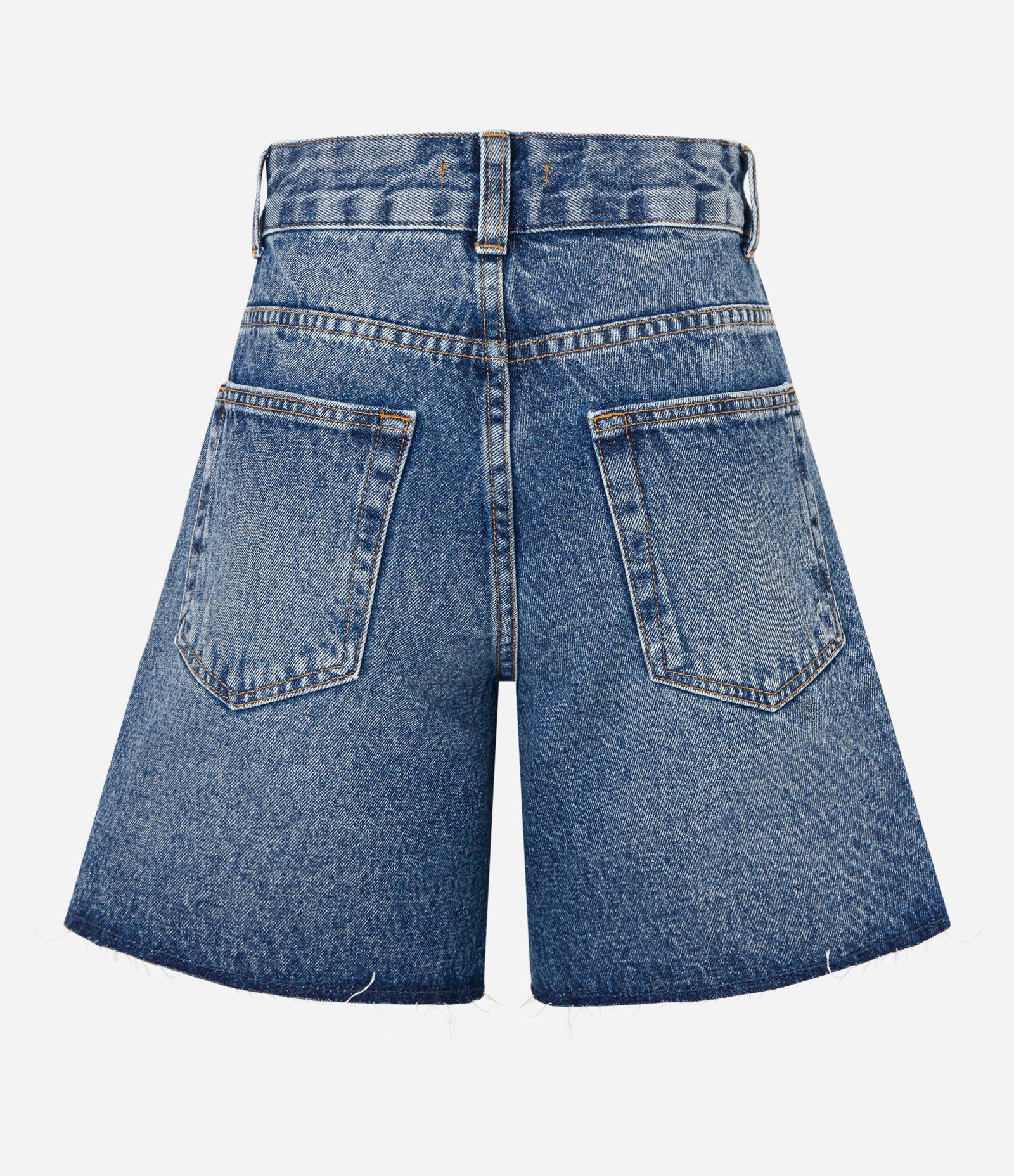 Bermuda Mom Jeans com Barra a Fio Azul Médio 2