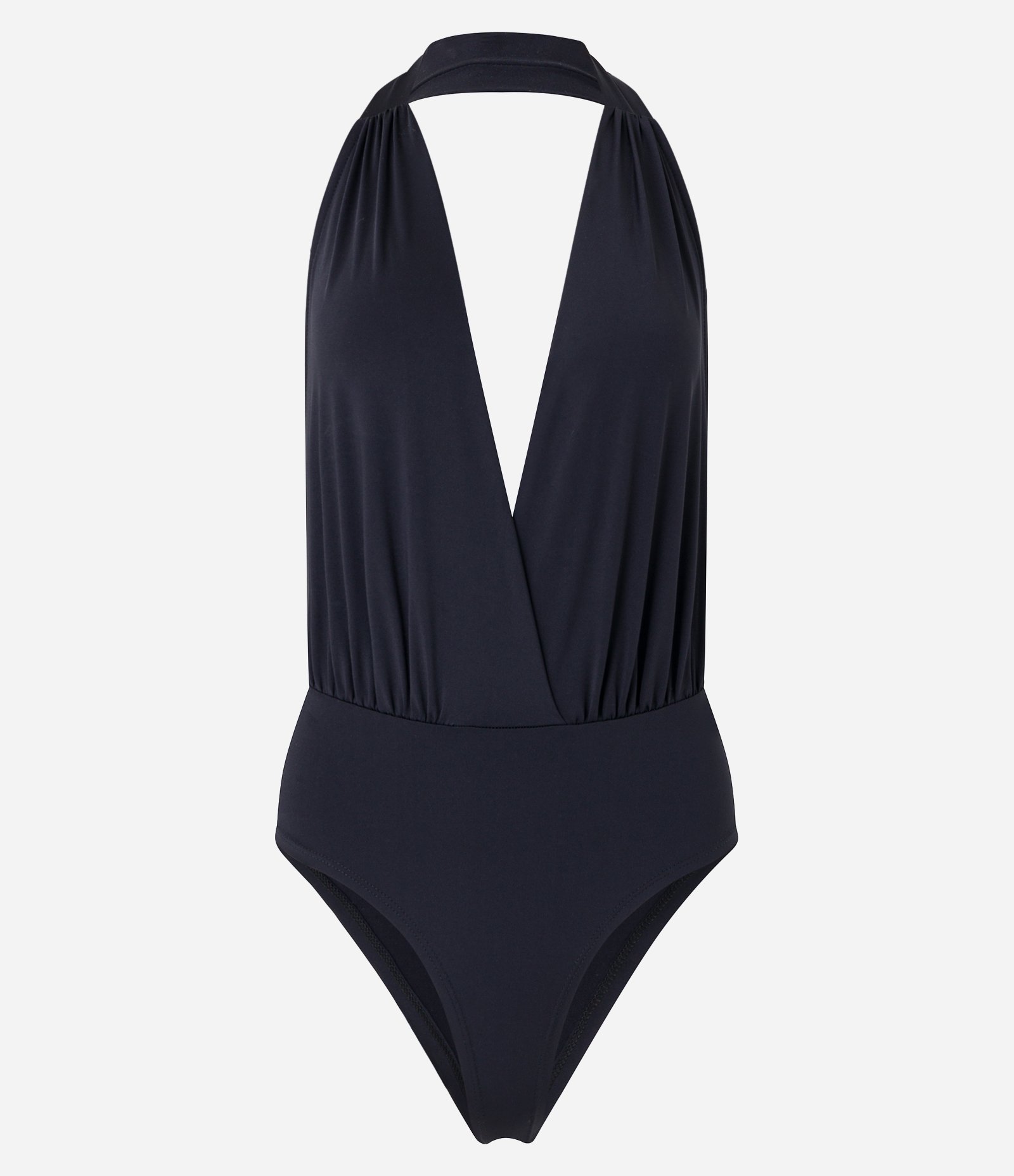 Body em Jersey com Decote V Preto 6