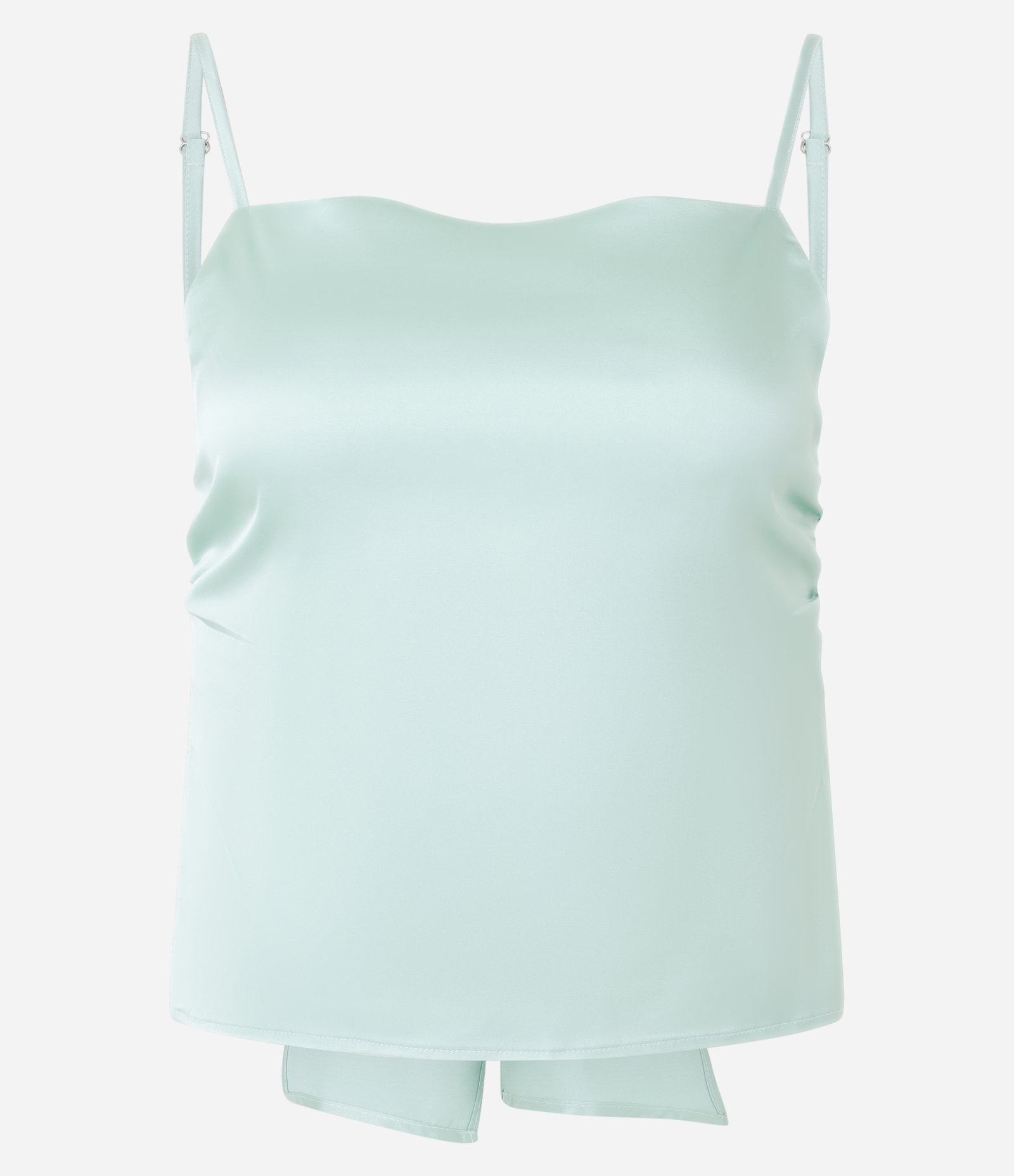 Blusa de Alça em Cetim com Lacinho nas Costas Verde 5