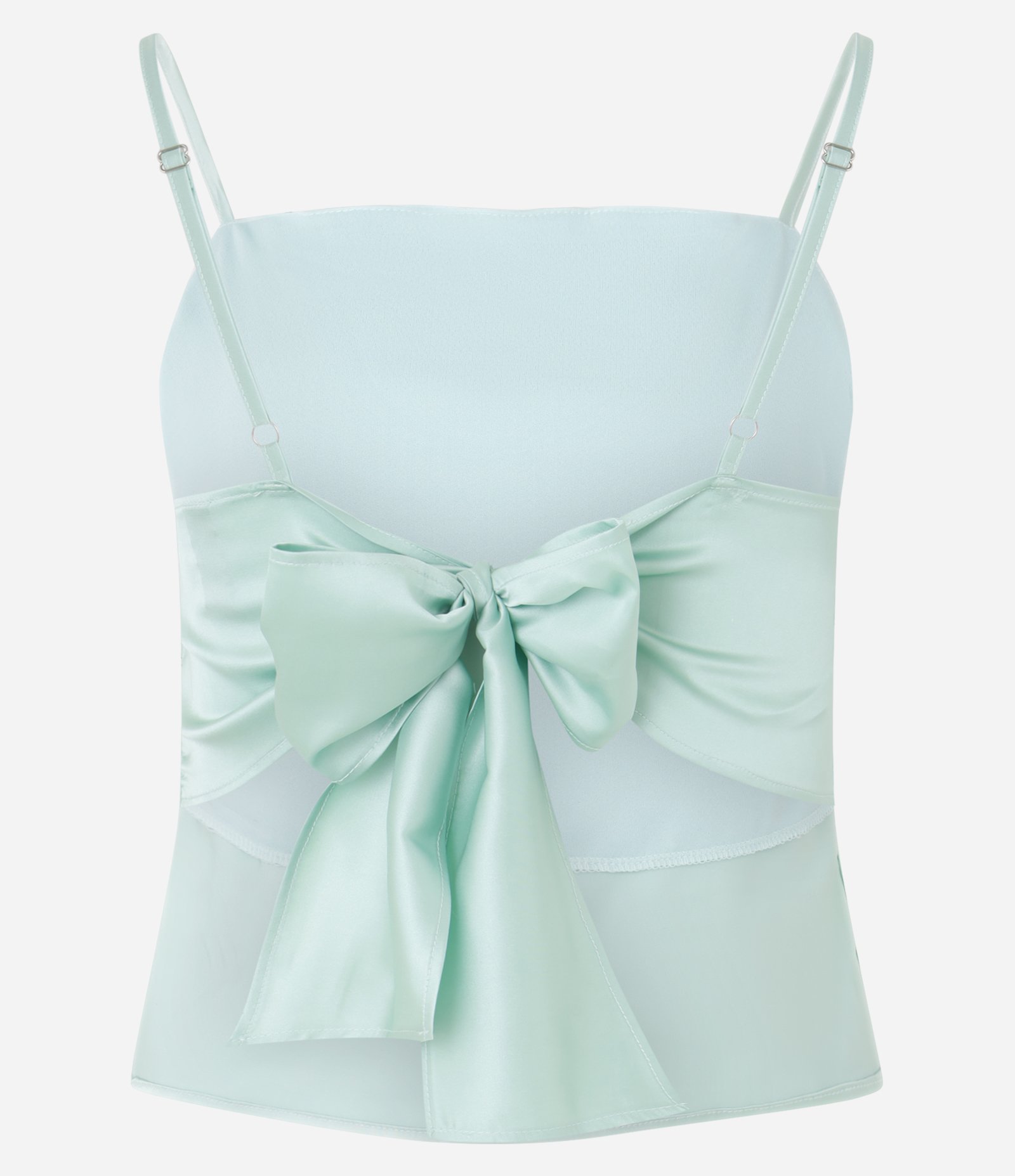 Blusa de Alça em Cetim com Lacinho nas Costas Verde 6