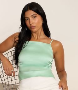 Blusa de Alça em Cetim com Lacinho nas Costas