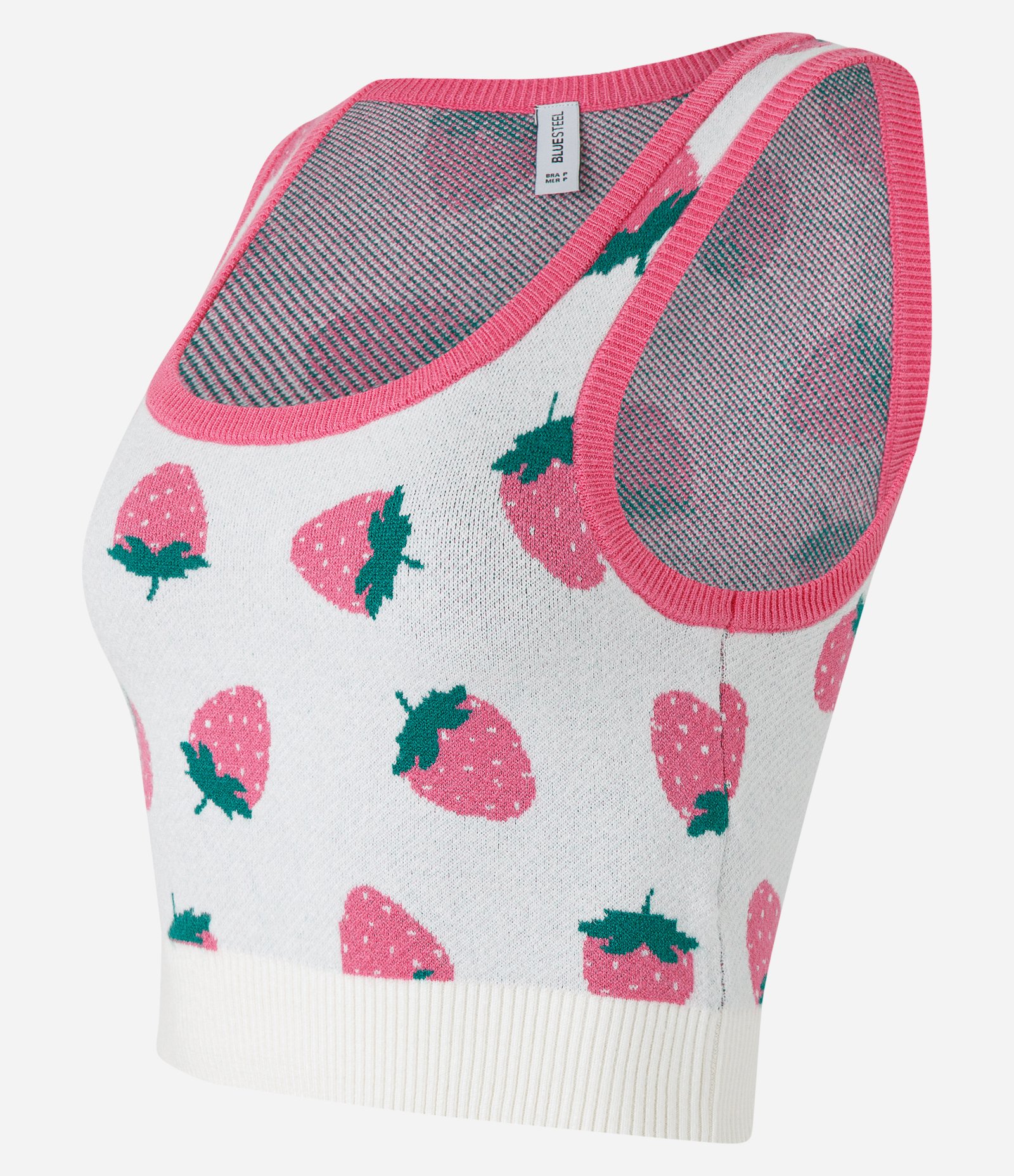 Regata em Tricô com Estampa de Moranguinhos Branco 5