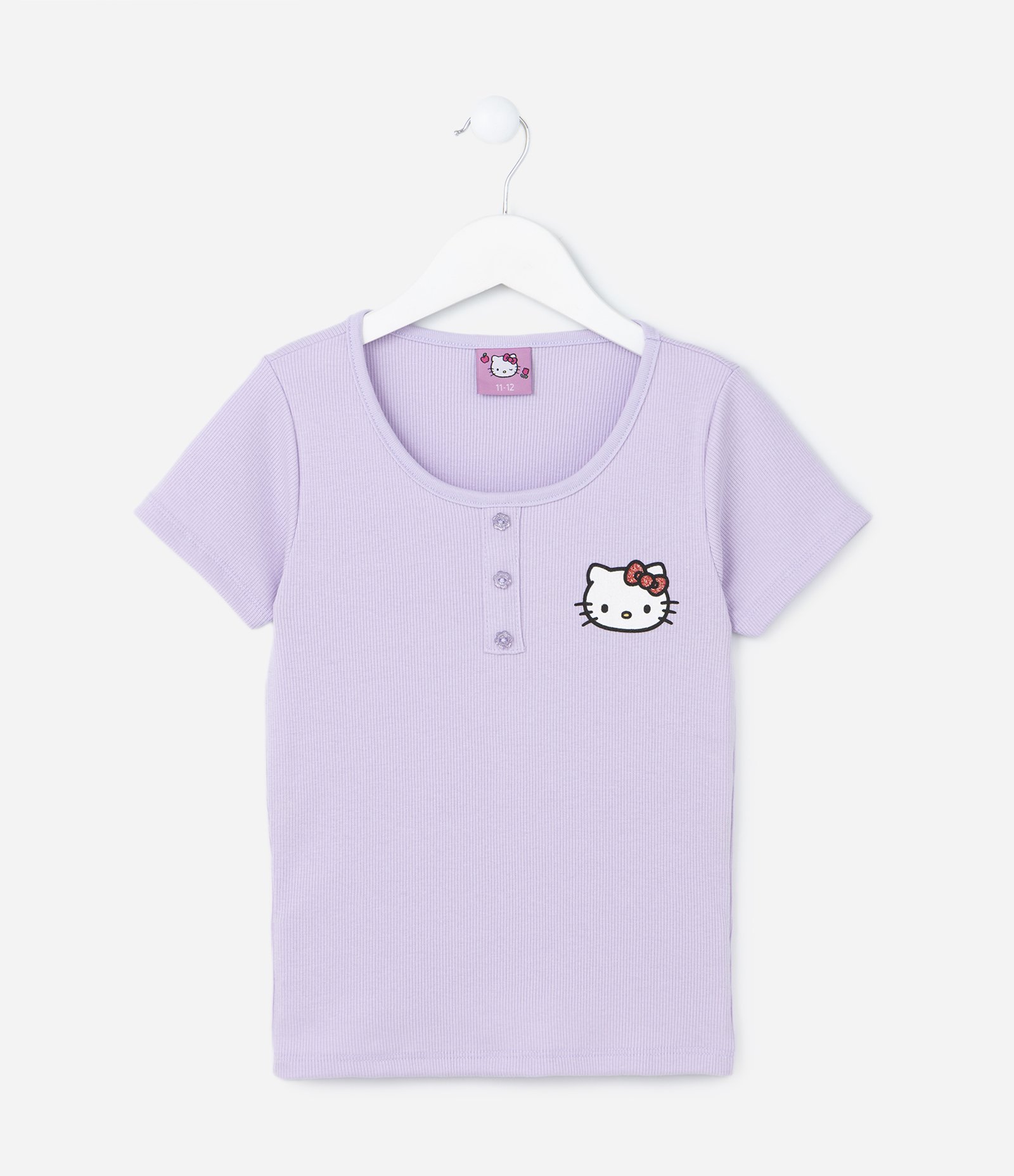 Blusa Slim Infantil Canelada  com Estampa Hello Kitty - Tam 5 a 14 Anos Lilás 1