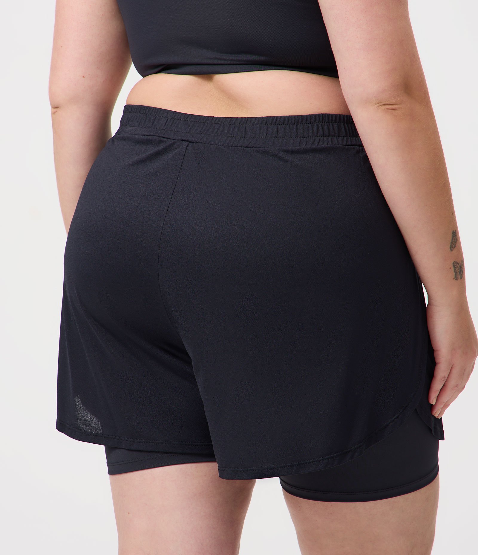 Short Runner Esportivo Bermuda Antiatrito Curve e Plus Size Preto 4
