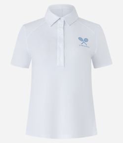 Camiseta Pólo Esportiva em Poliamida com Abotoamento