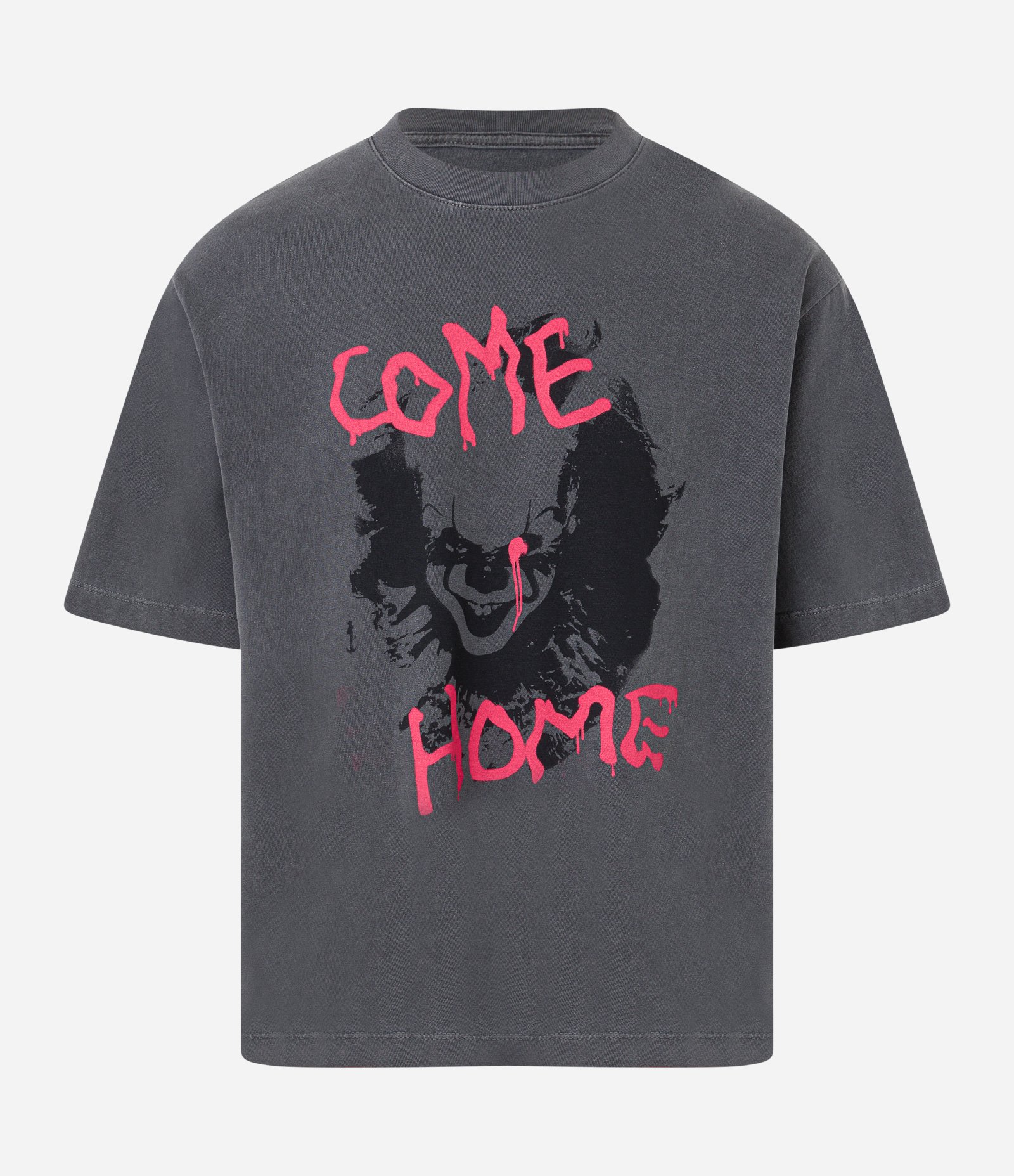 Camiseta Boxy em Algodão com Estampa IT Come Home Cinza 4