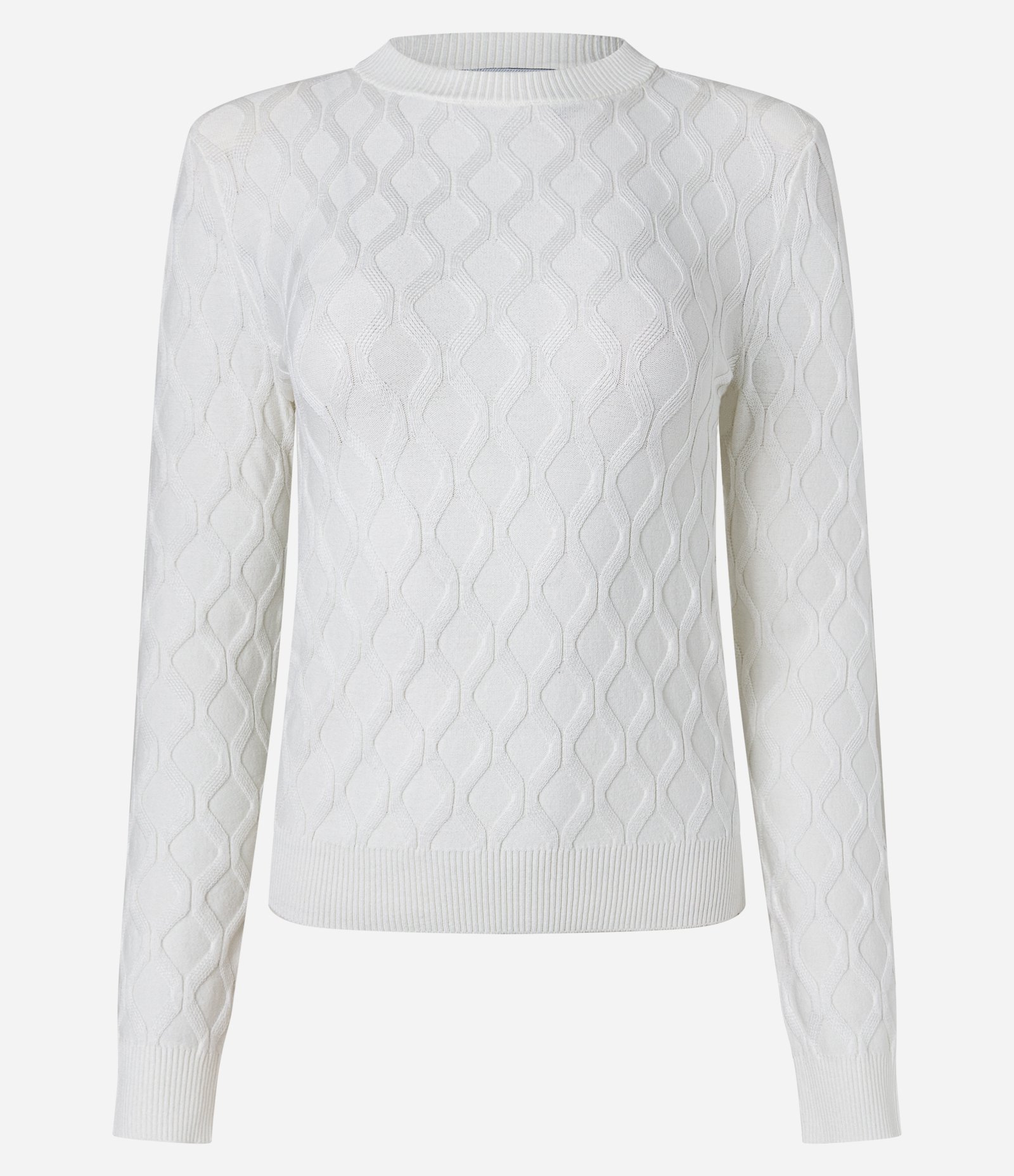 Blusa em Tricô com Ombreira e Textura Branco 6